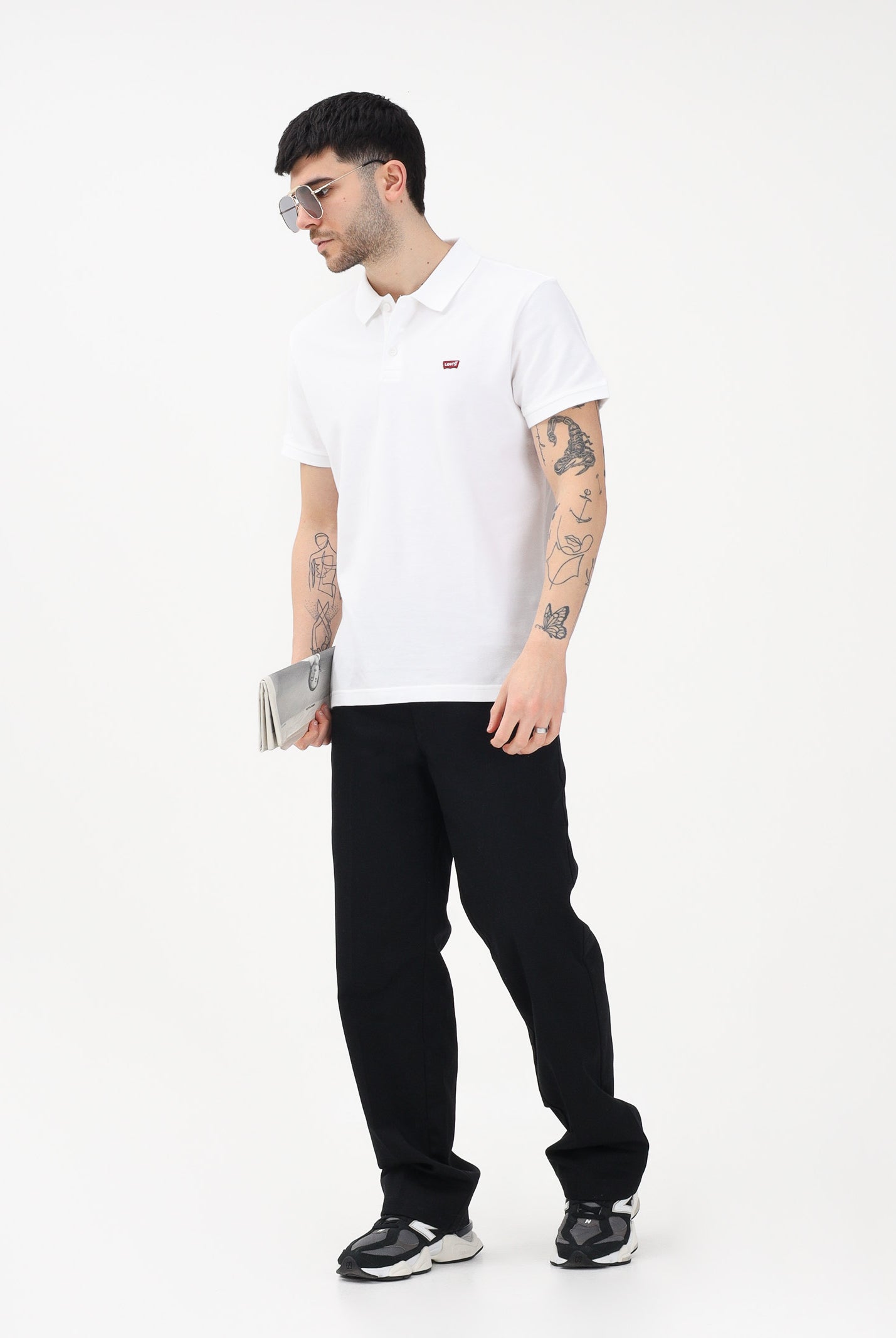 LEVI'S Polo a manica corta bianca da uomo con patch logo 35883-0003 . LEVI'S®