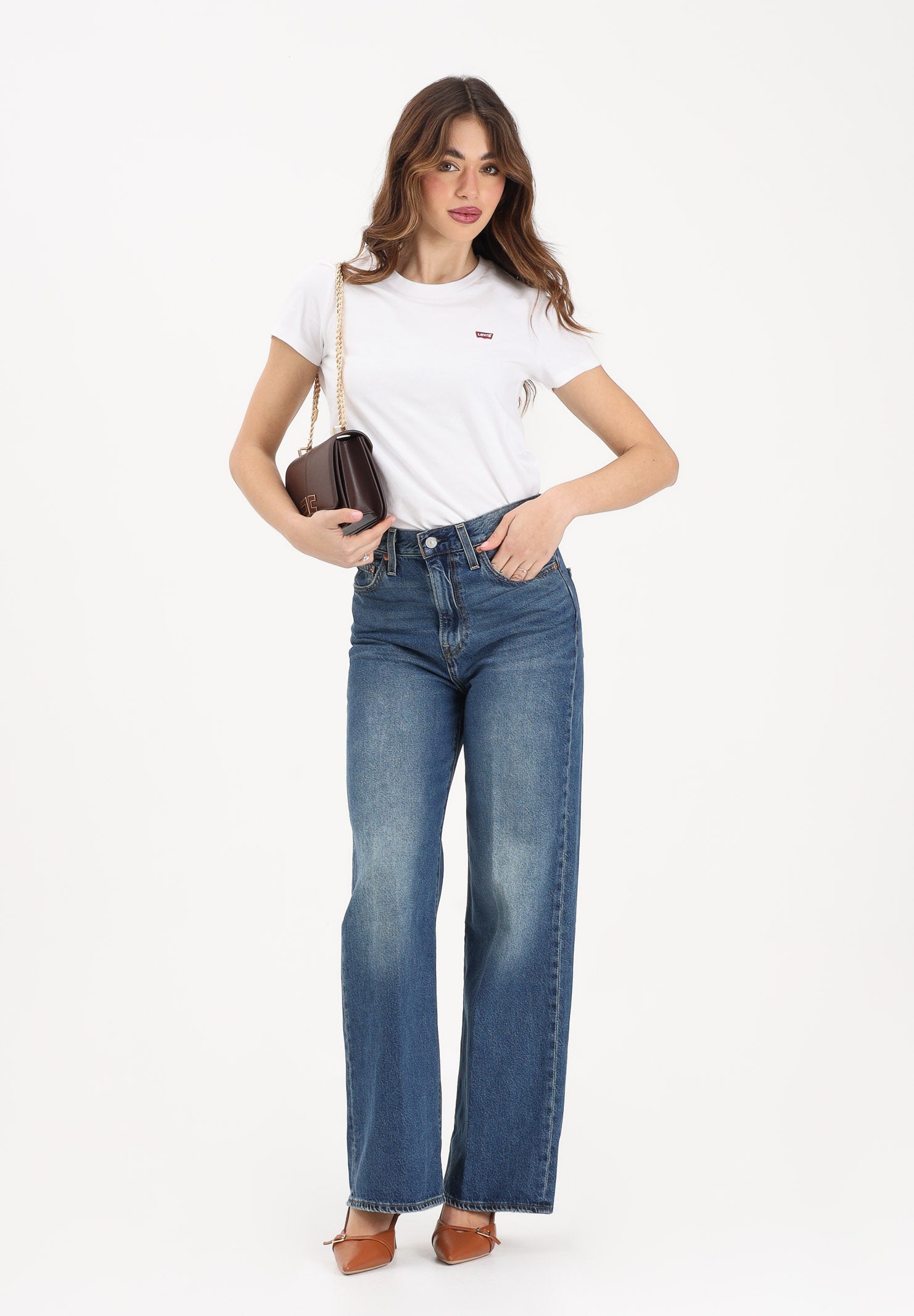 LEVI'S Jeans Ribcage Wide Leg in denim medio da donna A6081-0012 . LEVI'S®