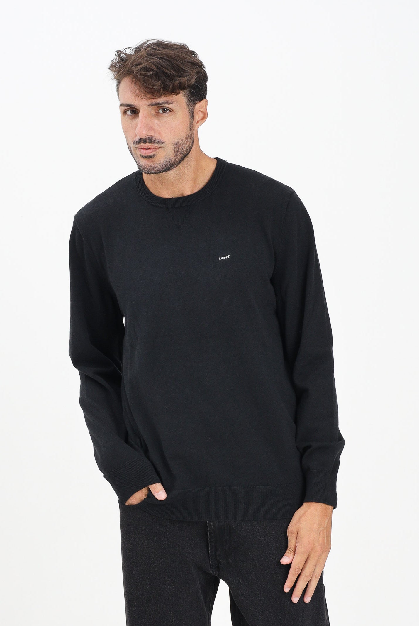 LEVI'S® Maglioncino girocollo Housemark nero da uomo A7207-0001 . LEVI'S®