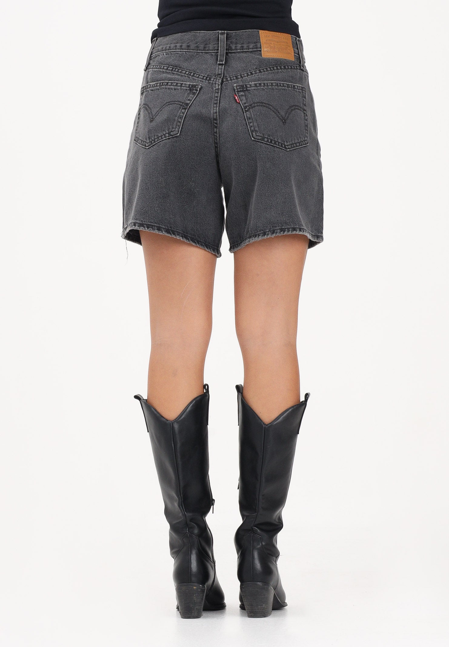 LEVI'S Shorts High Rise Baggy in denim nero da donna A9311-0003 . LEVI'S®