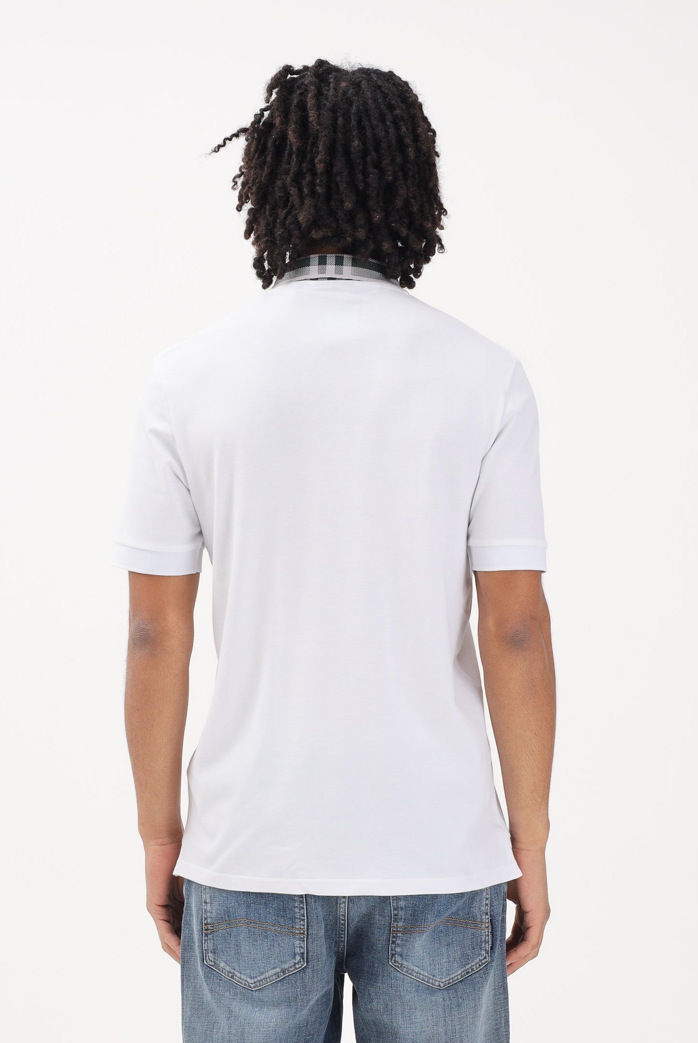 LYLE & SCOTT Polo a manica corta bianca da uomo con colletto con motivo check SP2403V 626 LYLE & SCOTT