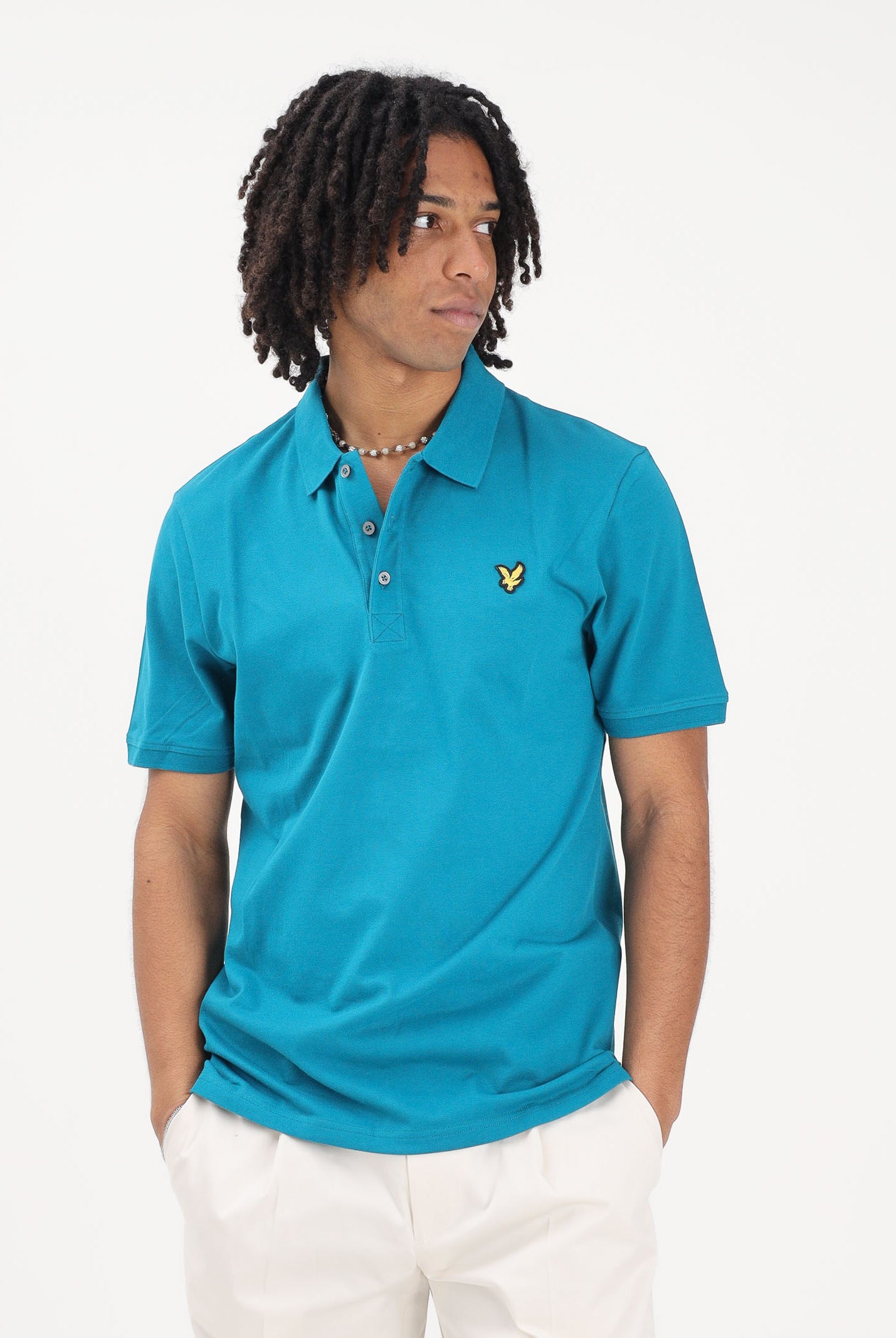 LYLE & SCOTT Polo a manica corta turchese da uomo SP400VOGT Y134 LYLE & SCOTT