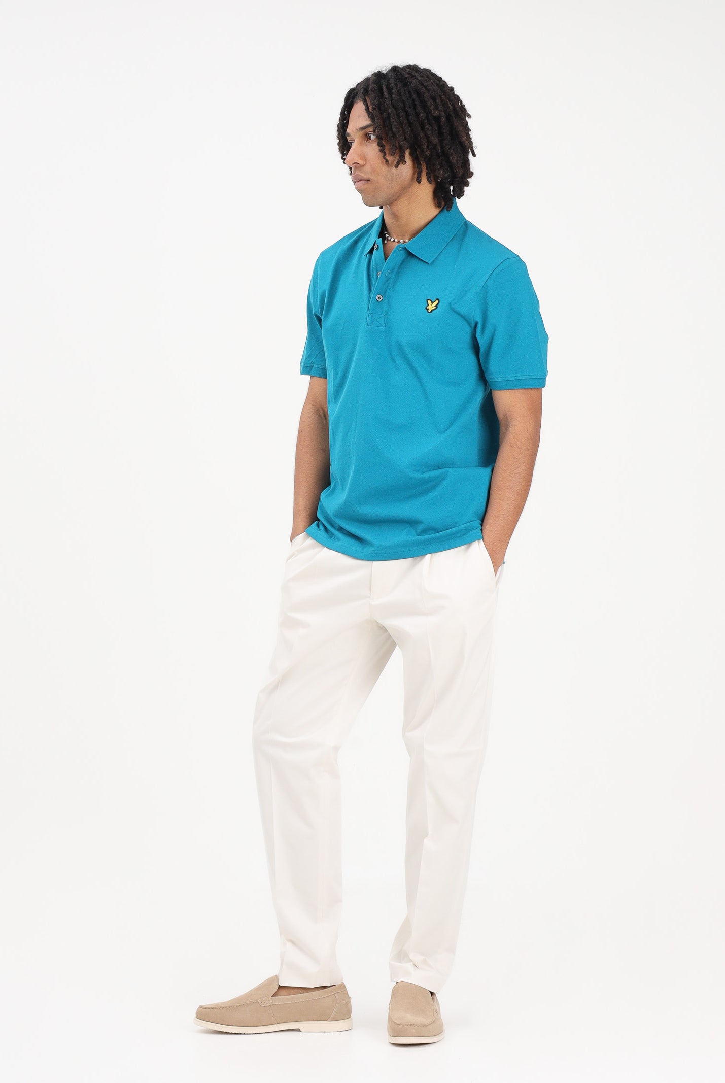 LYLE & SCOTT Polo a manica corta turchese da uomo SP400VOGT Y134 LYLE & SCOTT