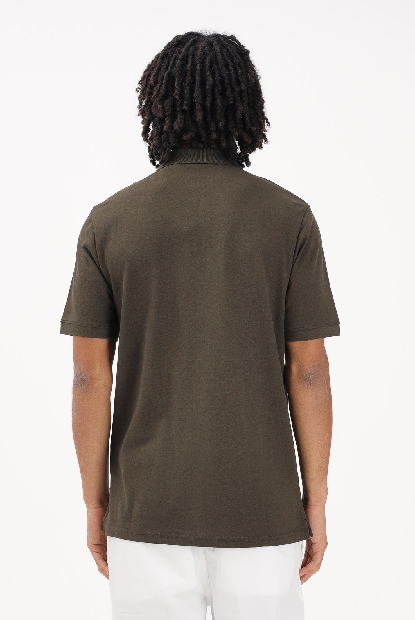 LYLE & SCOTT Polo a manica corta verde oliva da uomo con patch logo golden eagle SP400VOG W485 LYLE & SCOTT