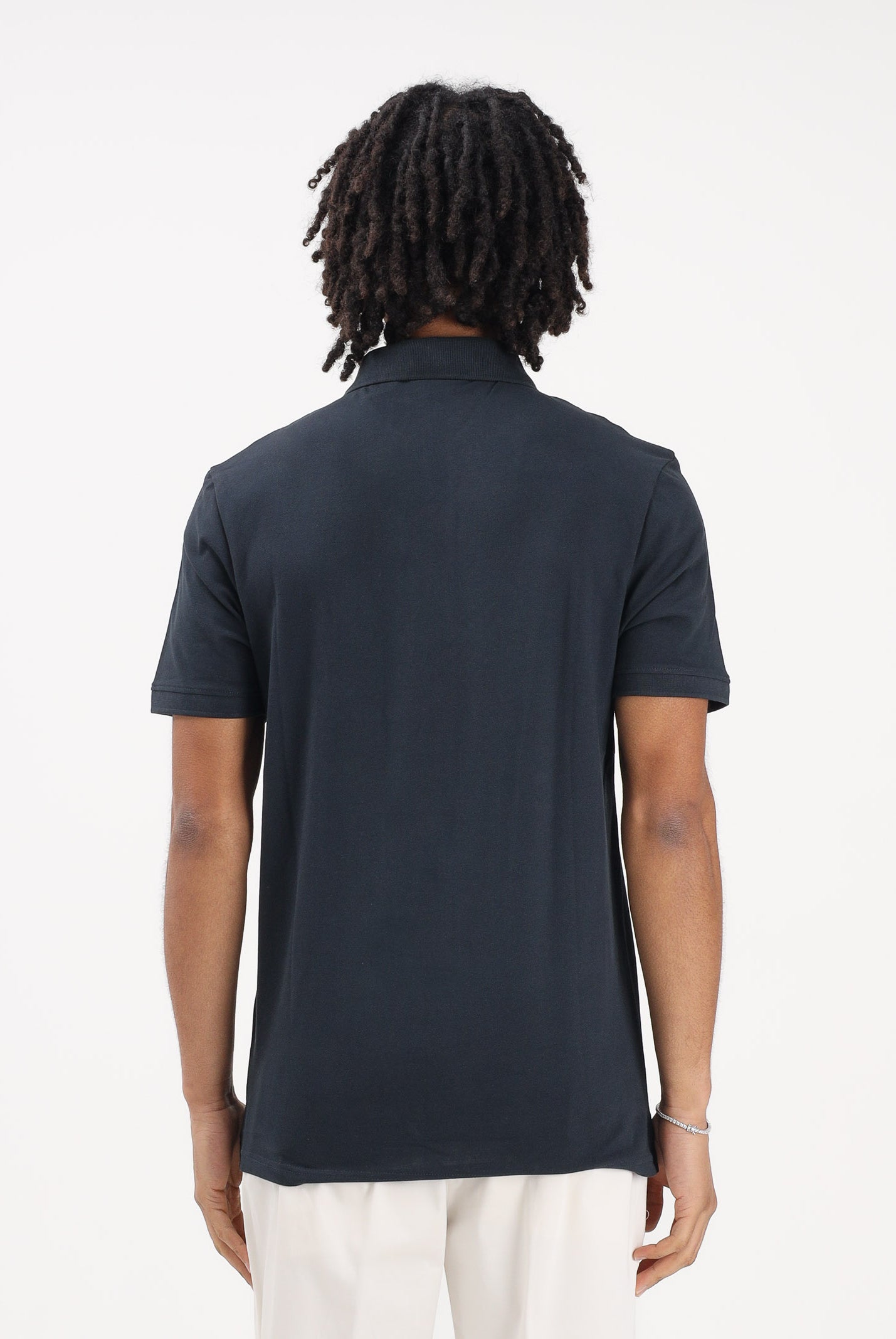 LYLE & SCOTT Polo a manica corta blu da uomo con patch logo golden eagle SP400VOG Z271 LYLE & SCOTT