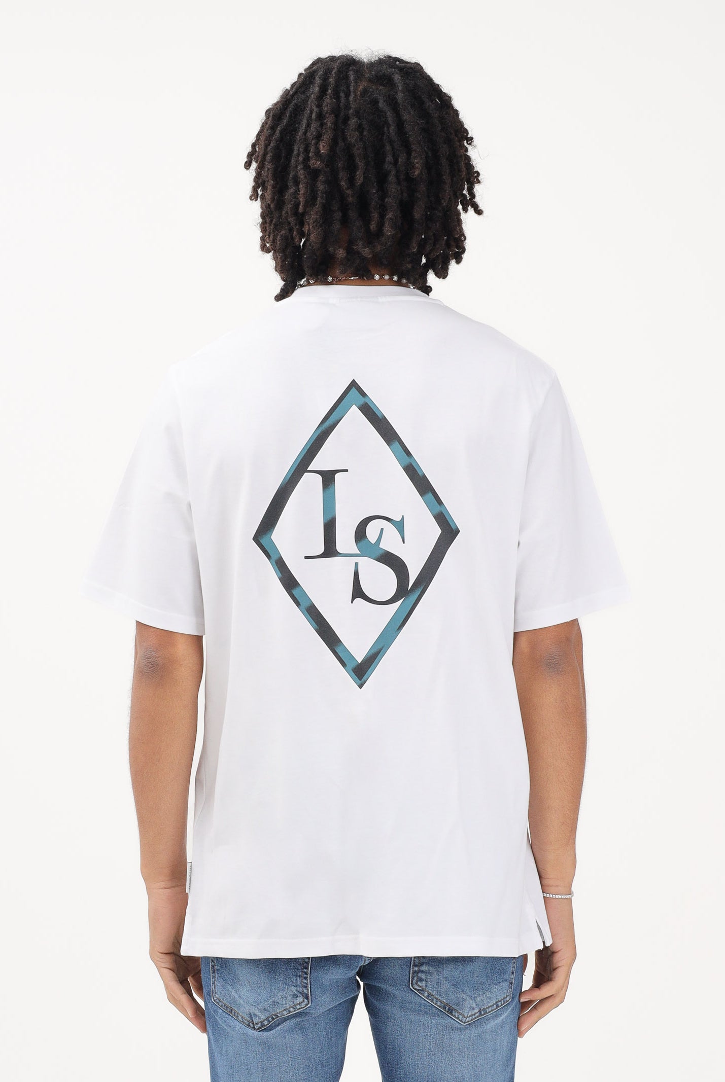 LYLE & SCOTT T-shirt a manica corta bianca da uomo con stampa sul retro TS2424V Y197 LYLE & SCOTT