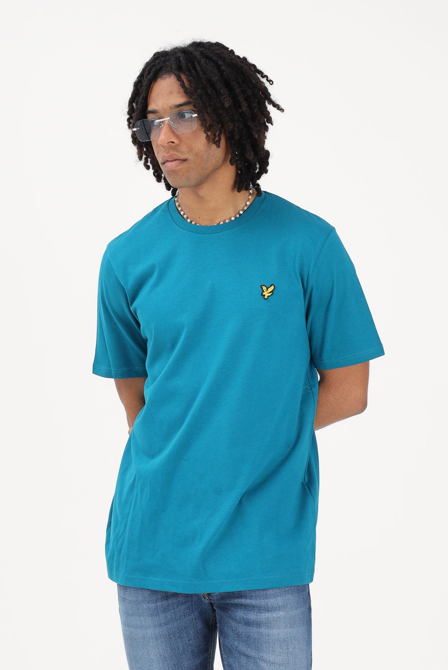 LYLE & SCOTT T-shirt a manica corta turchese da uomo TS400VOGT Y134 LYLE & SCOTT