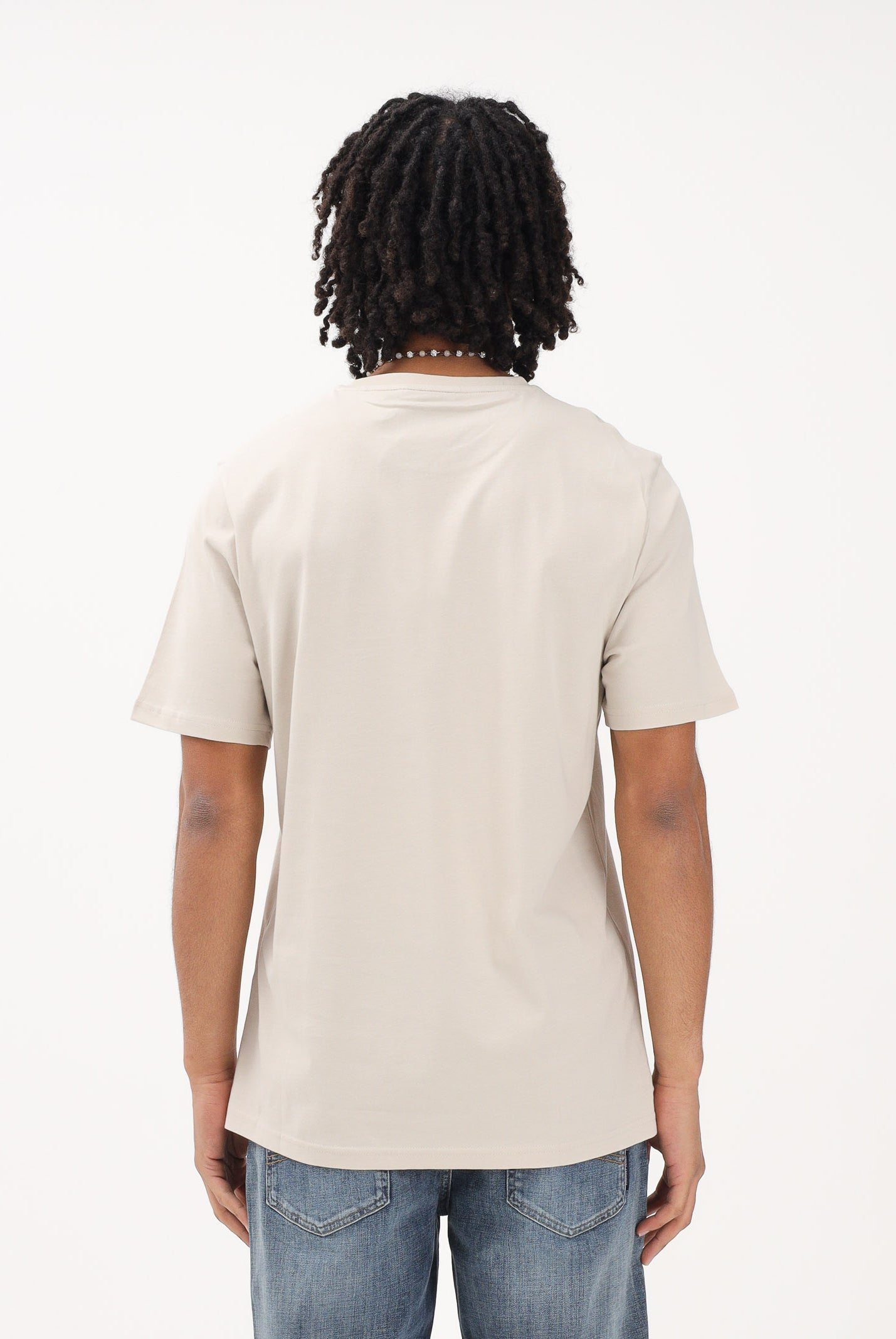 LYLE & SCOTT T-shirt a manica corta beige da uomo con patch logo TS400VOG W870 LYLE & SCOTT