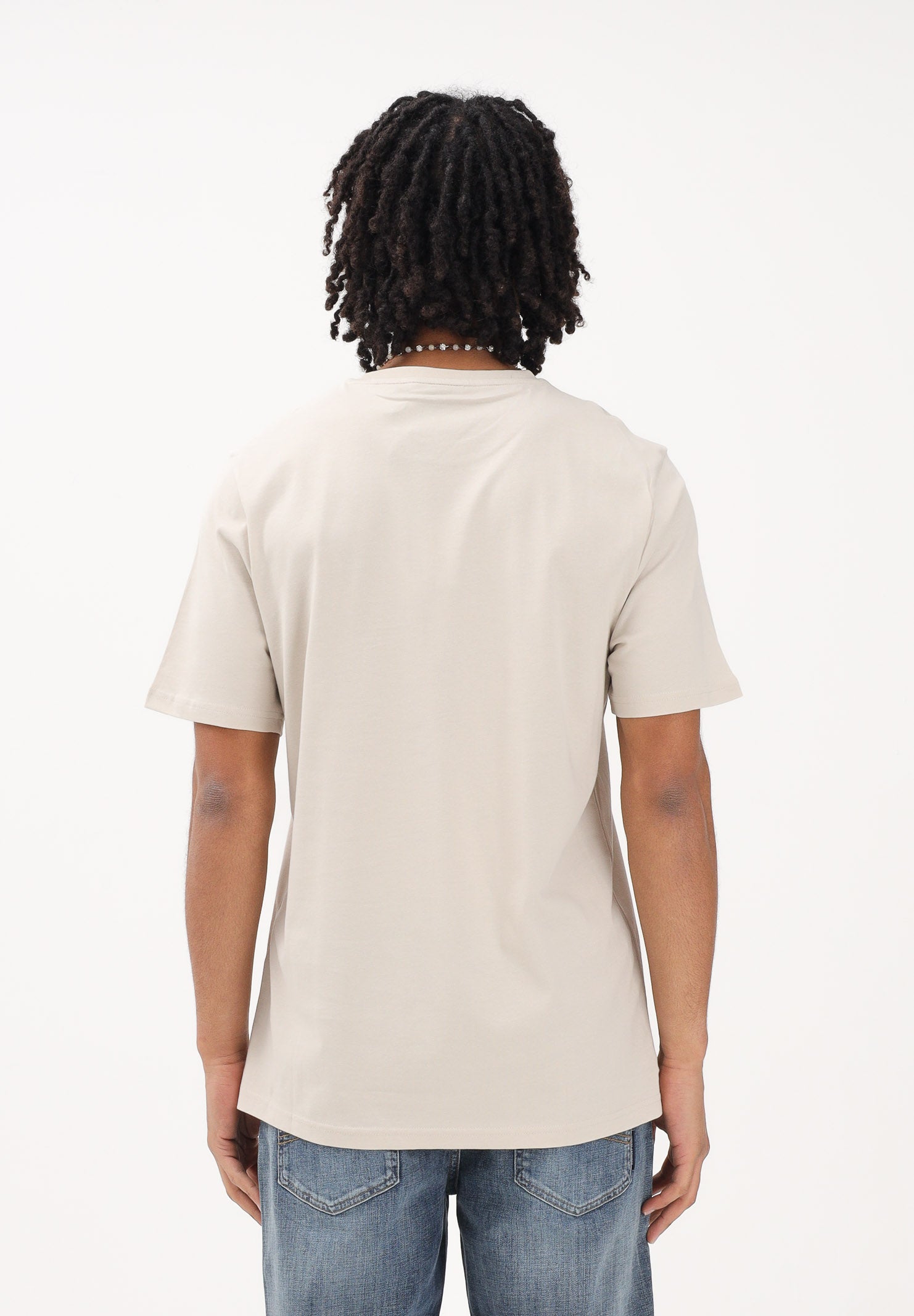 LYLE & SCOTT T-shirt a manica corta beige da uomo con patch logo TS400VOG W870 LYLE & SCOTT