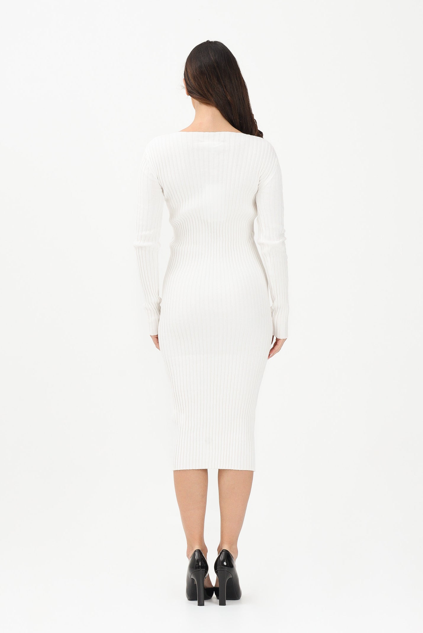 MAISON MARGIELA Abito midi bianco per donna, ragazze e bambine con logo M60935MM07X M6101 MAISON MARGIELA