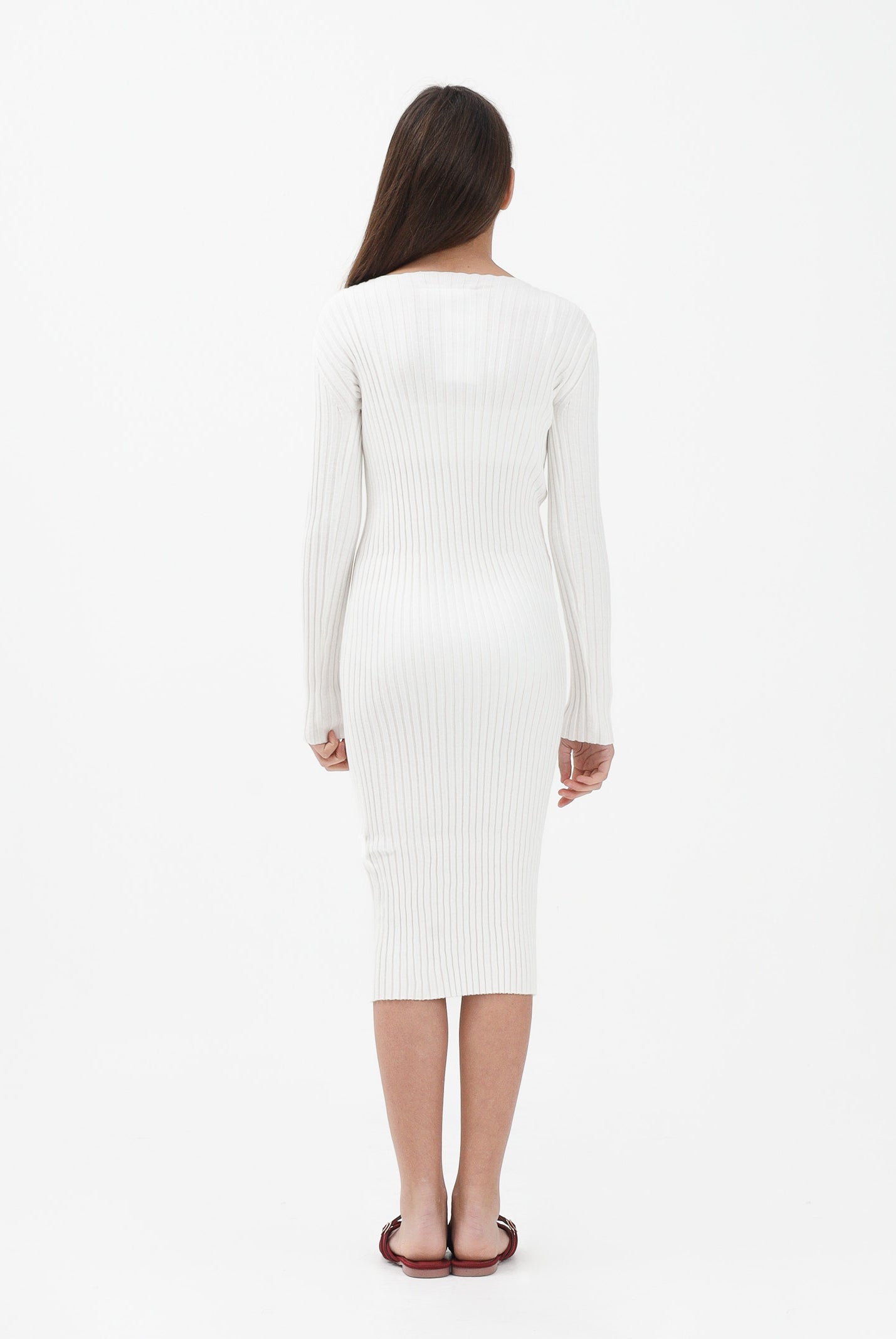MAISON MARGIELA Abito midi bianco per donna, ragazze e bambine con logo M60935MM07X M6101 MAISON MARGIELA