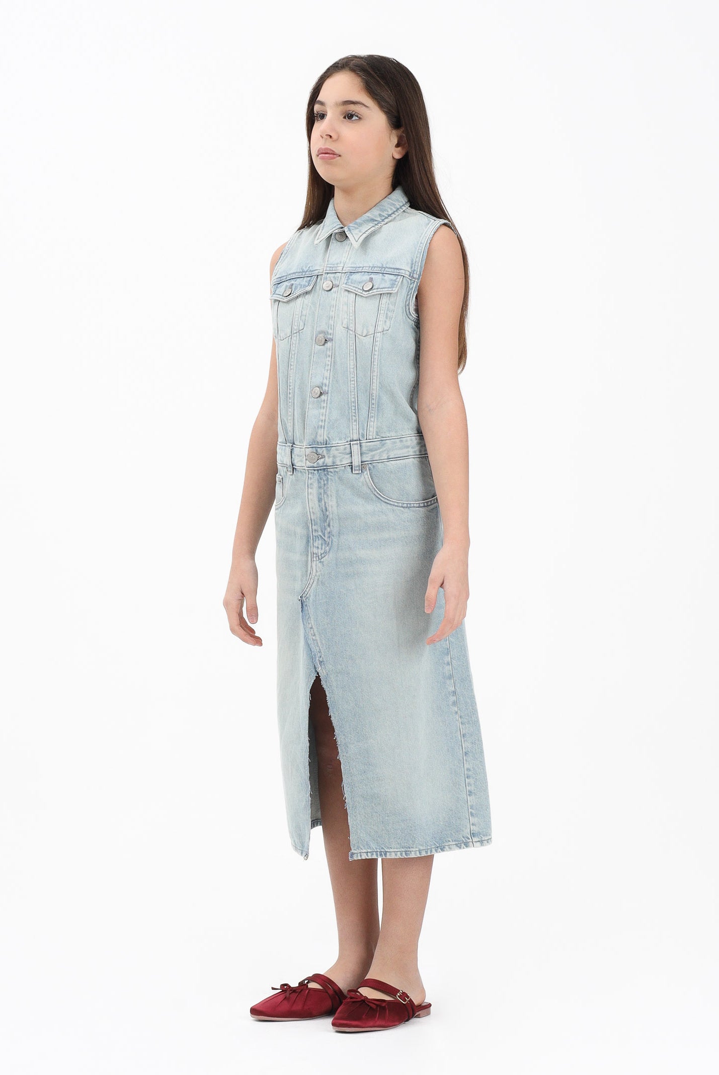 MAISON MARGIELA Abito midi in denim chiaro per donna, ragazze e bambine M60940MM06Y M601 MAISON MARGIELA