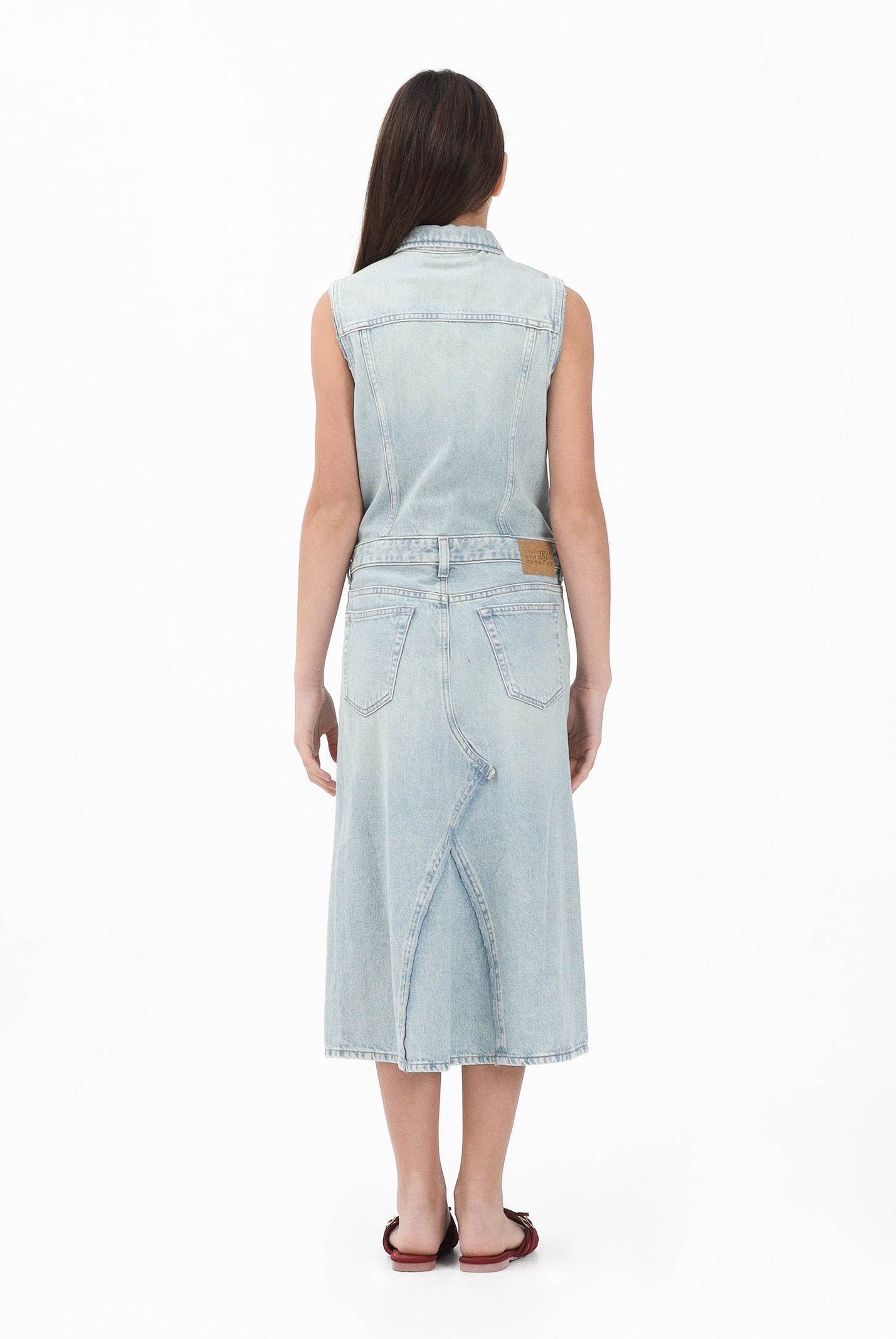 MAISON MARGIELA Abito midi in denim chiaro per donna, ragazze e bambine M60940MM06Y M601 MAISON MARGIELA