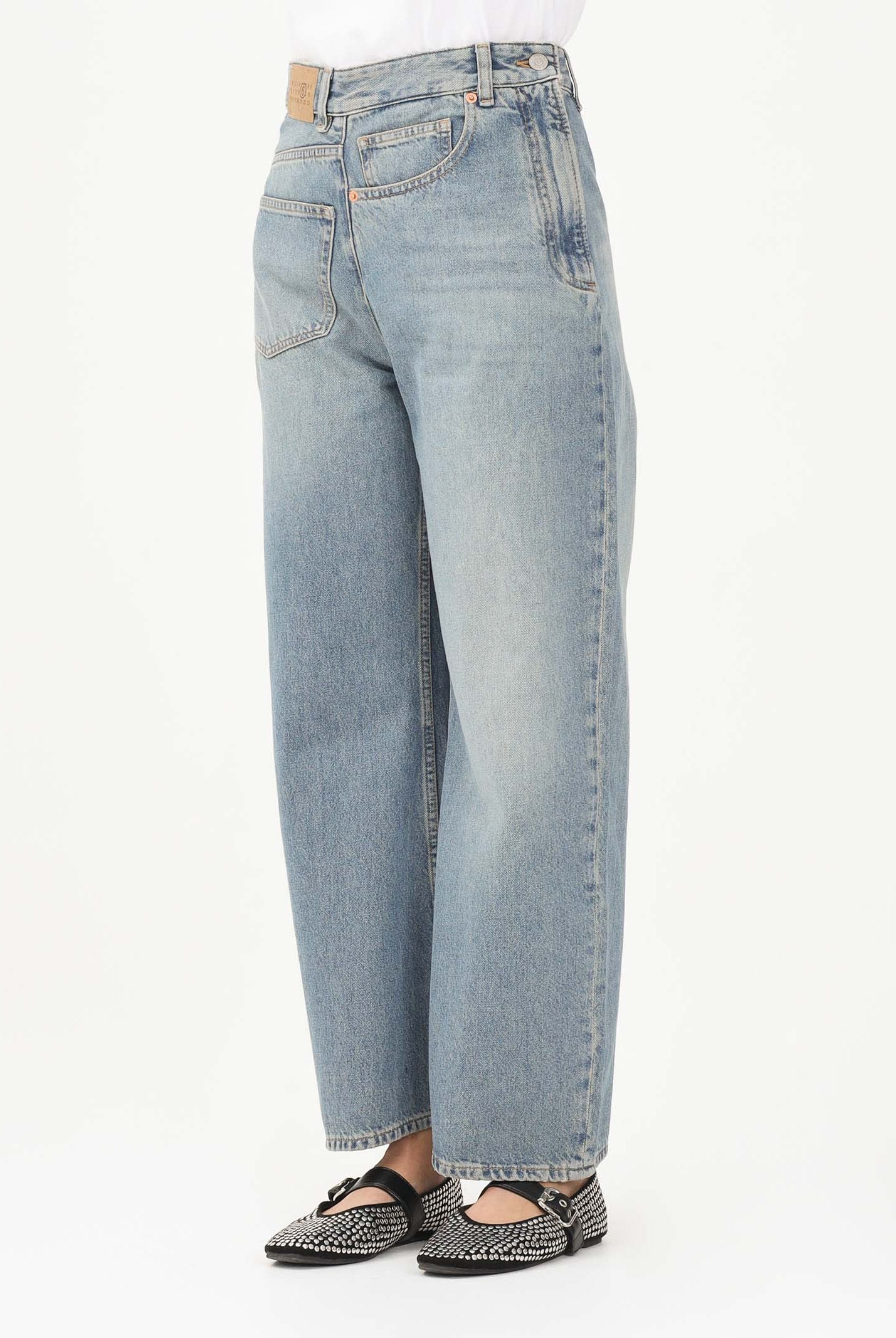 MAISON MARGIELA Jeans in denim chiaro per donna, ragazzi e bambini con chiusura laterale M60969MM06V M601 MAISON MARGIELA