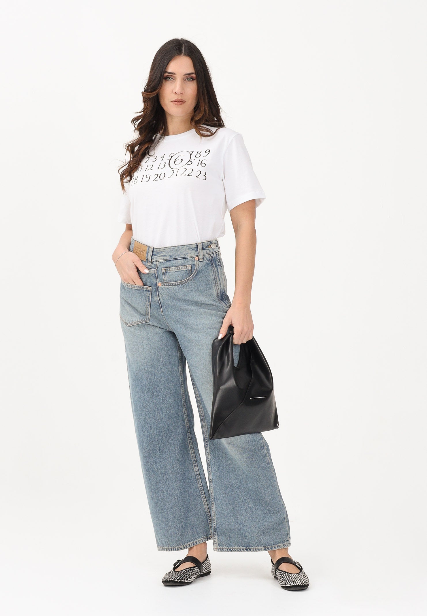 MAISON MARGIELA Jeans in denim chiaro per donna, ragazzi e bambini con chiusura laterale M60969MM06V M601 MAISON MARGIELA