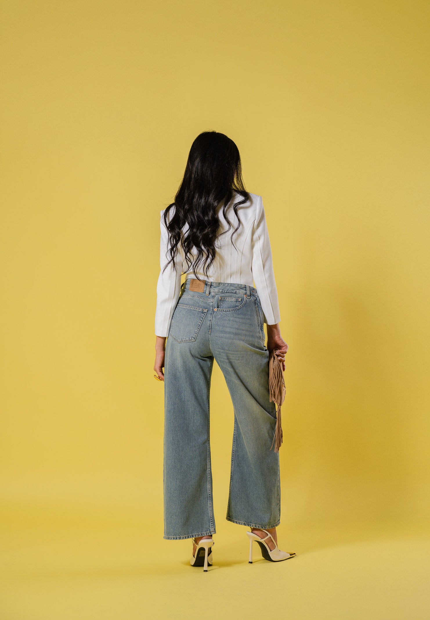 MAISON MARGIELA Jeans in denim chiaro per donna, ragazzi e bambini con chiusura laterale M60969MM06V M601 MAISON MARGIELA