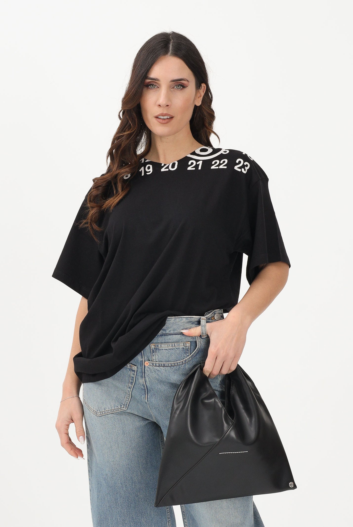 MAISON MARGIELA T-shirt a manica corta nera per donna, ragazzi e bambini con stampa M60986MM02Y M6900 MAISON MARGIELA