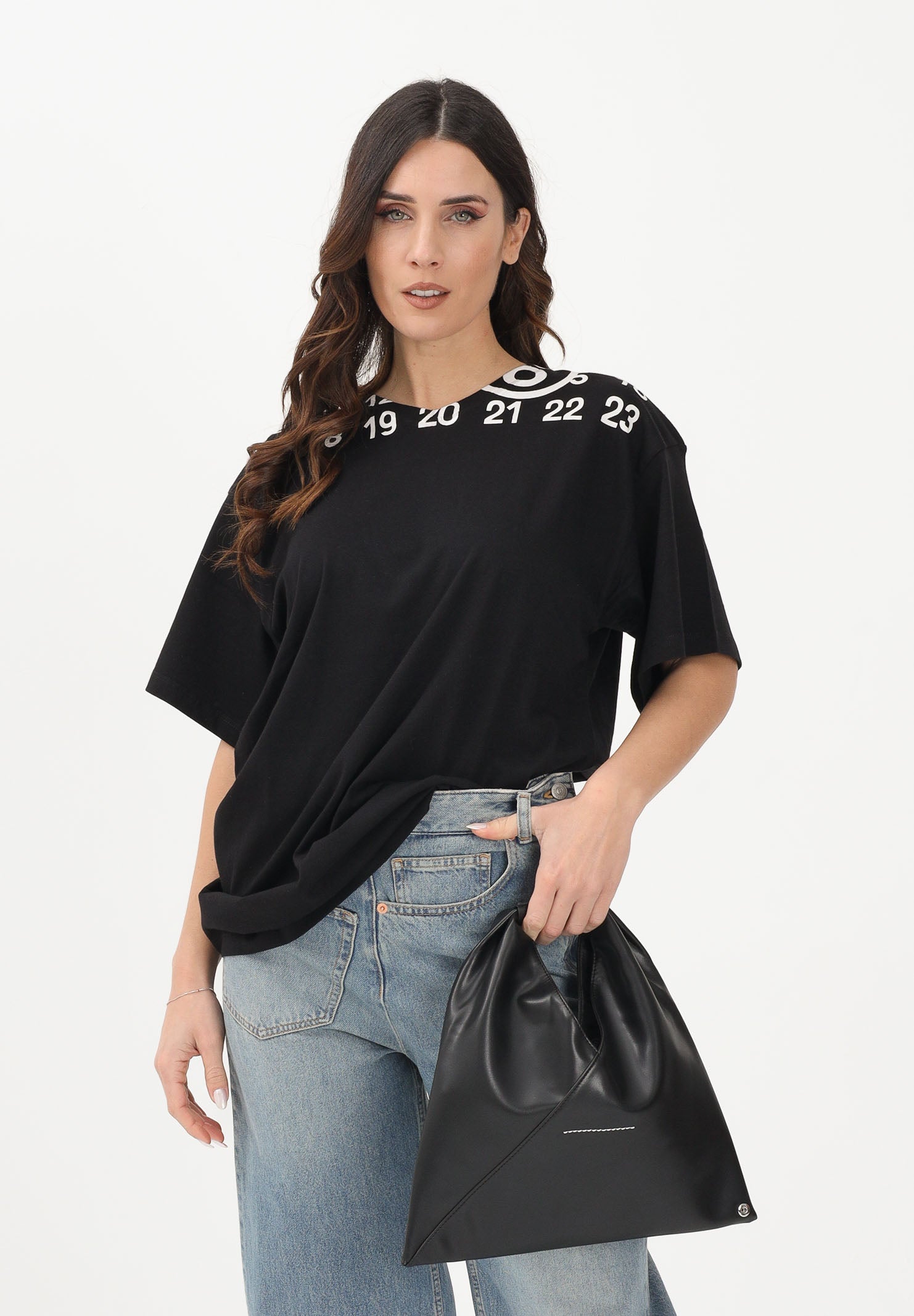 MAISON MARGIELA T-shirt a manica corta nera per donna, ragazzi e bambini con stampa M60986MM02Y M6900 MAISON MARGIELA