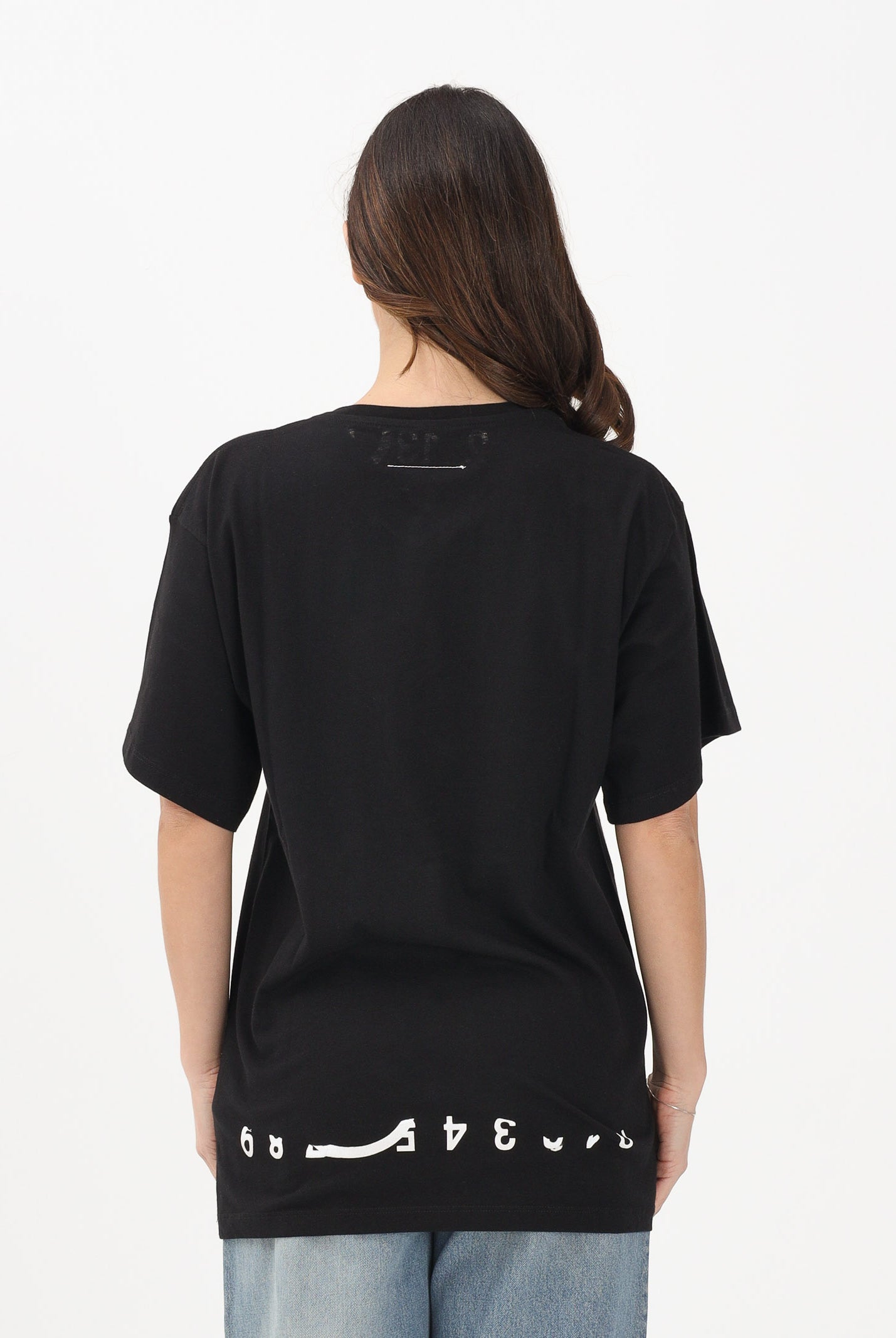 MAISON MARGIELA T-shirt a manica corta nera per donna, ragazzi e bambini con stampa M60986MM02Y M6900 MAISON MARGIELA