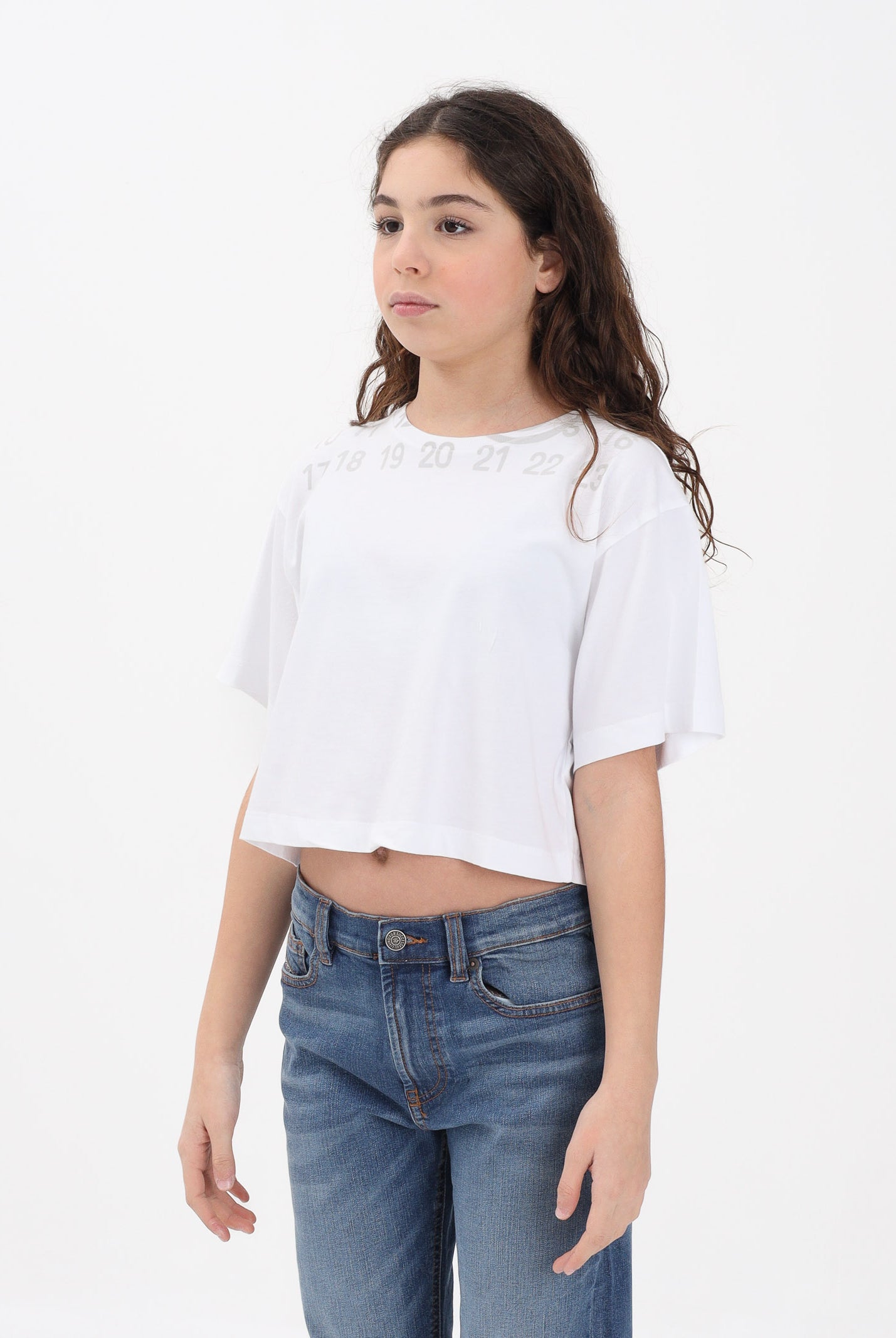 MAISON MARGIELA T-shirt a manica corta bianca per donna, ragazze e bambine con logo M61017MM02Y M6100 MAISON MARGIELA