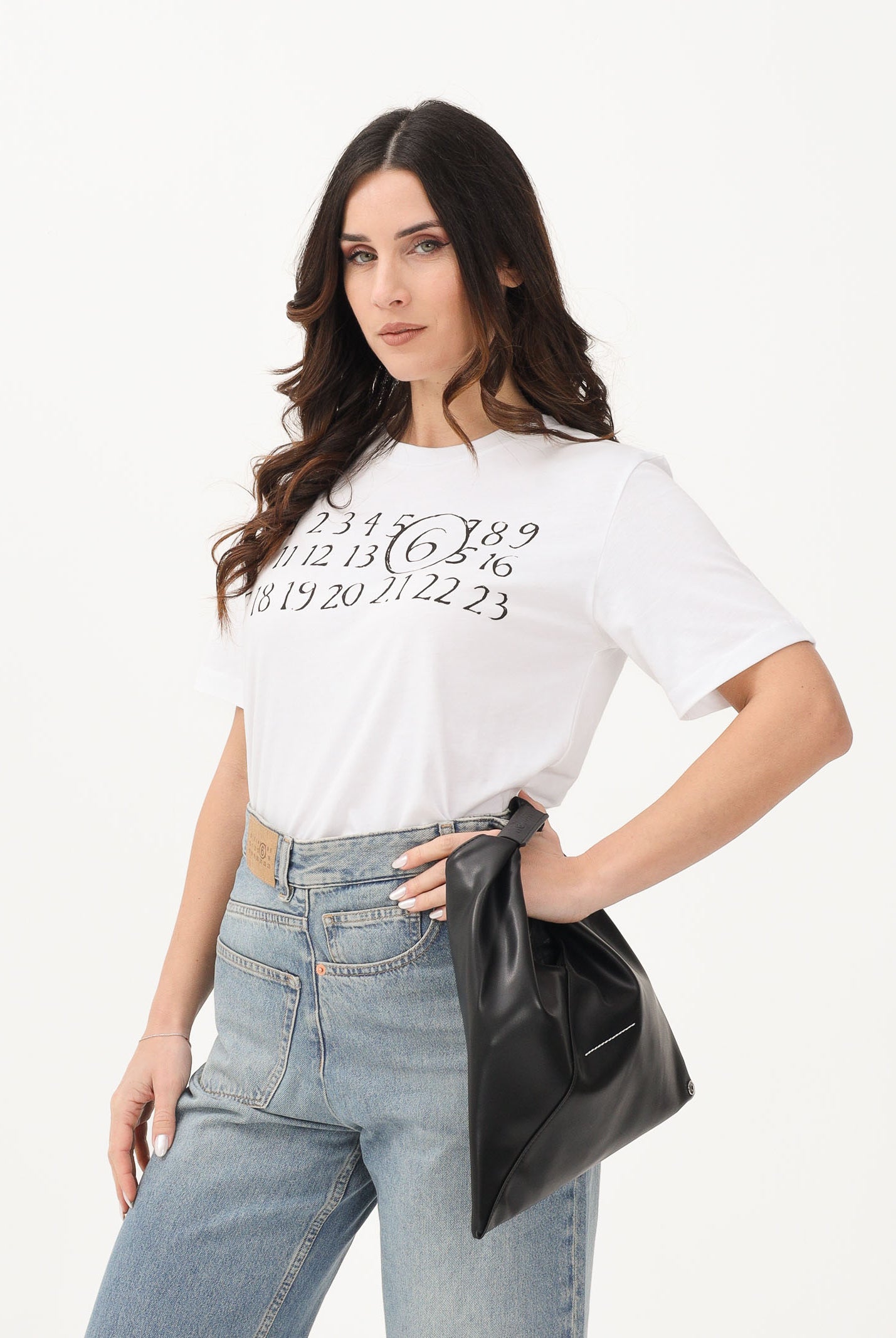 MAISON MARGIELA T-shirt a manica corta bianca per donna, ragazzi e bambini con logo sul petto M61020MM02Y M6100 MAISON MARGIELA