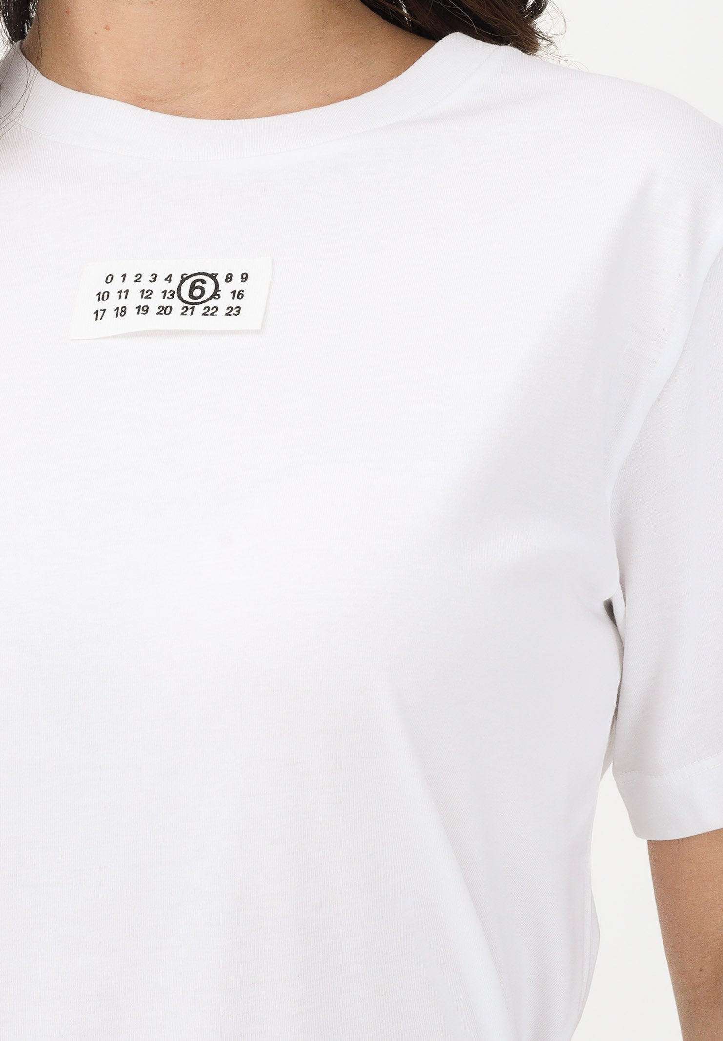 MAISON MARGIELA T-shirt a manica corta bianca per donna, ragazzi e bambini con logo M61022MM04I M6100 MAISON MARGIELA