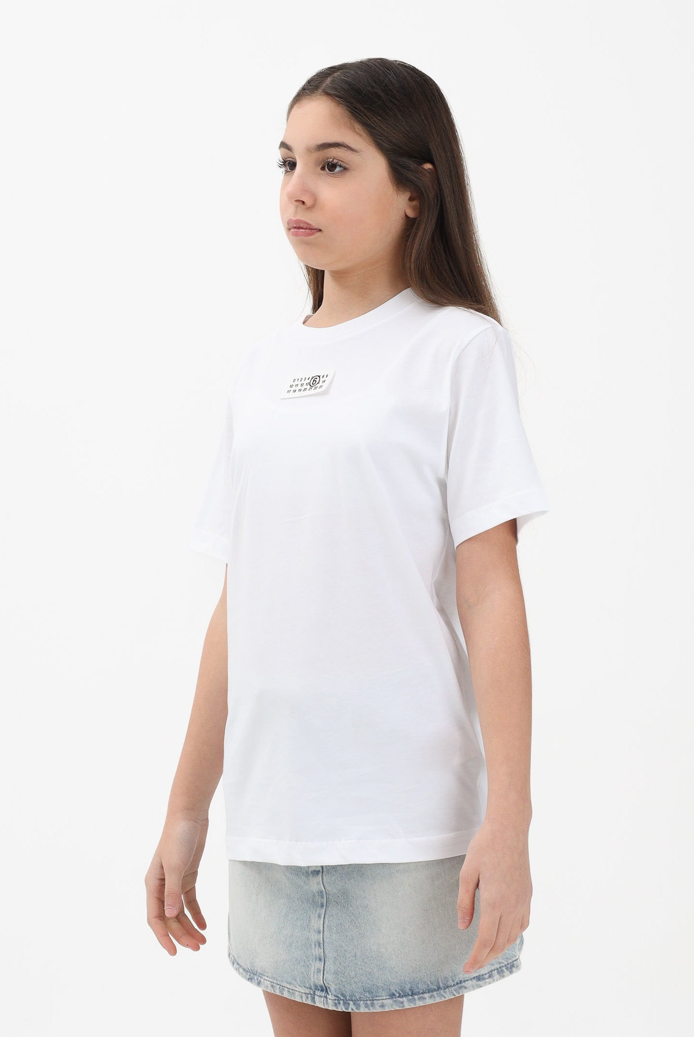 MAISON MARGIELA T-shirt a manica corta bianca per donna, ragazzi e bambini con logo M61022MM04I M6100 MAISON MARGIELA