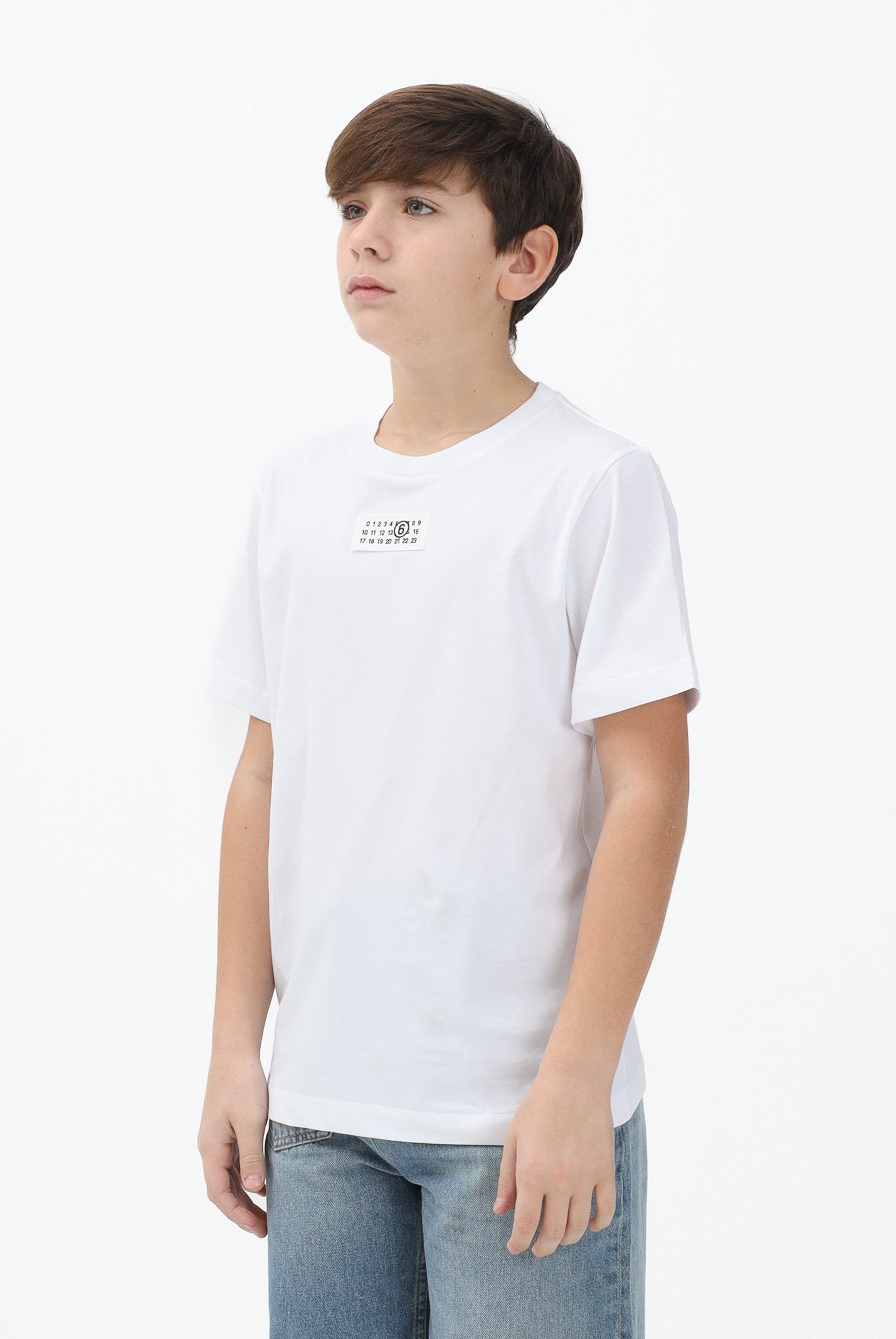 MAISON MARGIELA T-shirt a manica corta bianca per donna, ragazzi e bambini con logo M61022MM04I M6100 MAISON MARGIELA