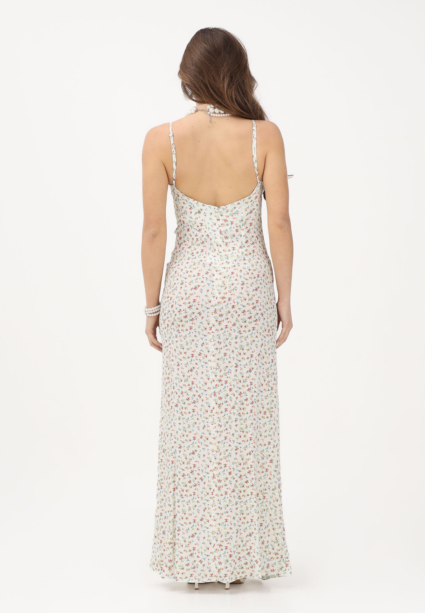MAR DE MARGARITAS Abito lungo Riley panna da donna con micro stampa floreale MMABW01529 BI115 Mar de margaritas