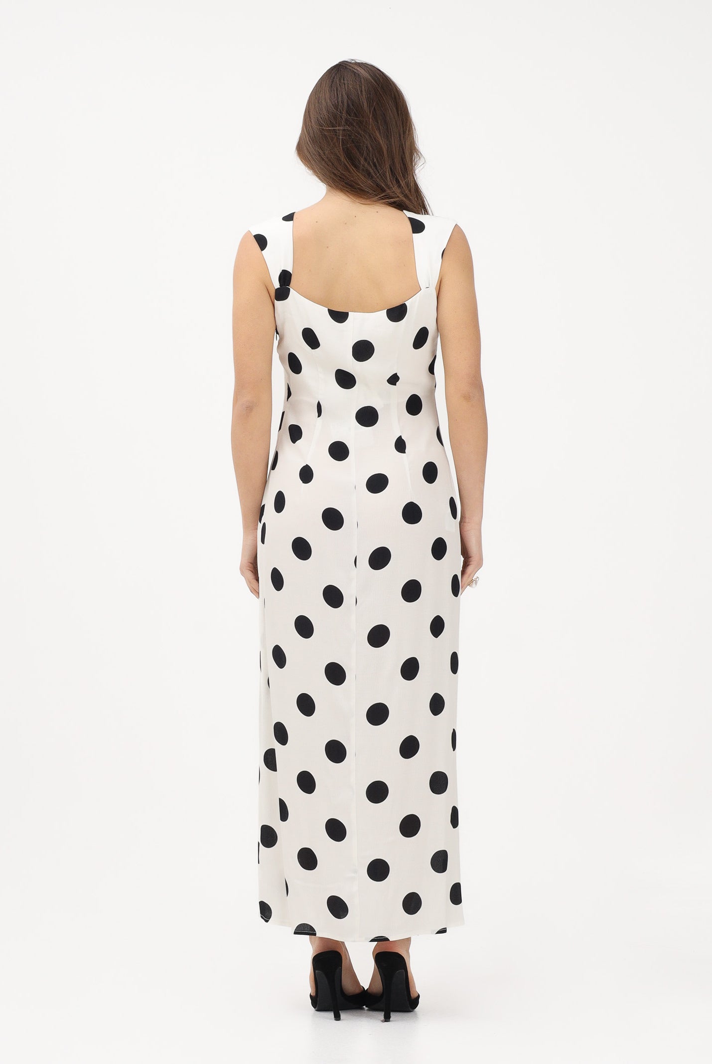 MAR DE MARGARITAS Abito lungo bianco da donna con maxi pois MMABW01540 BI121 Mar de margaritas