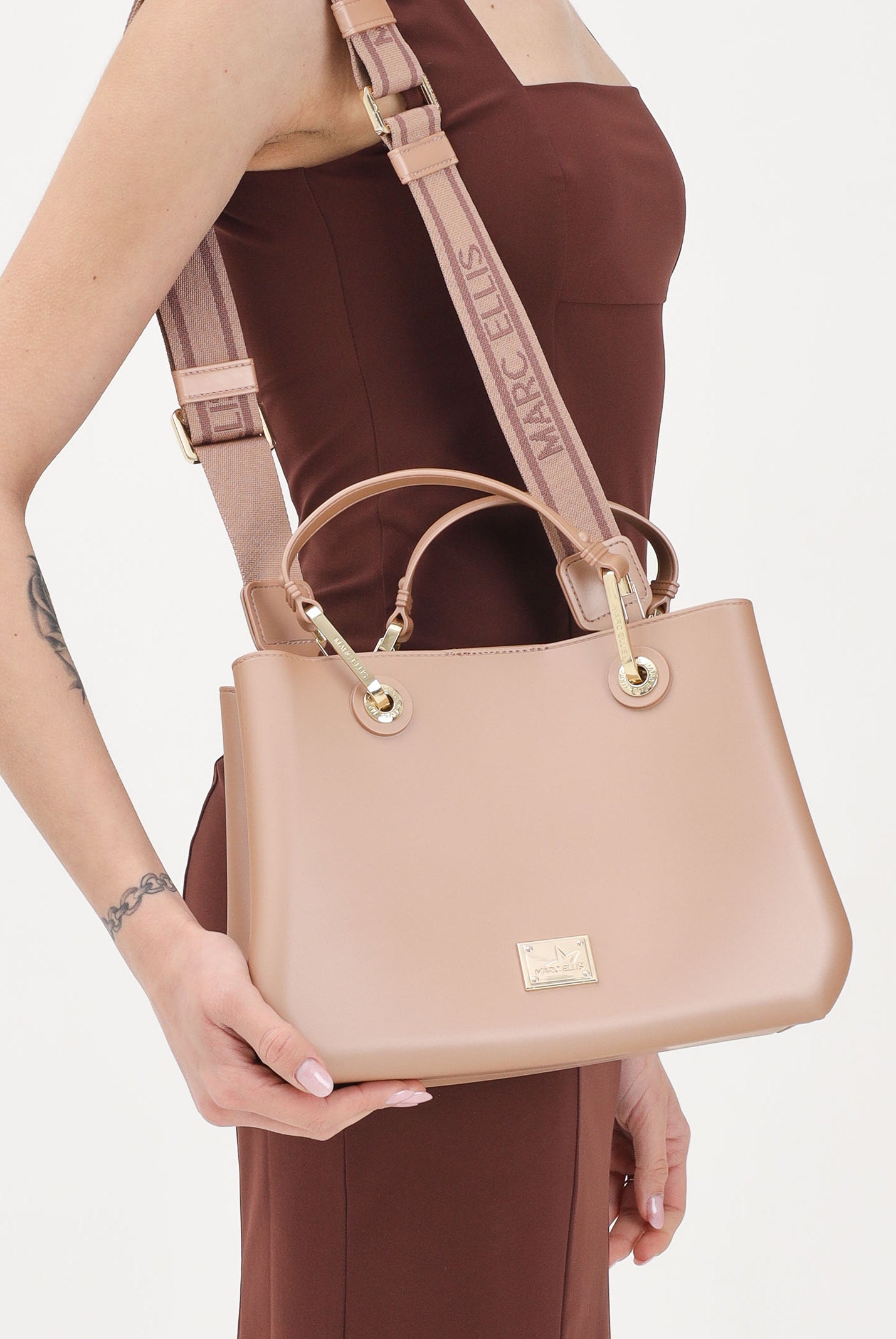 MARC ELLIS Borsa a mano Flat Kira cammello da donna FLAT-KIRA MOMOLIGO MARC ELLIS