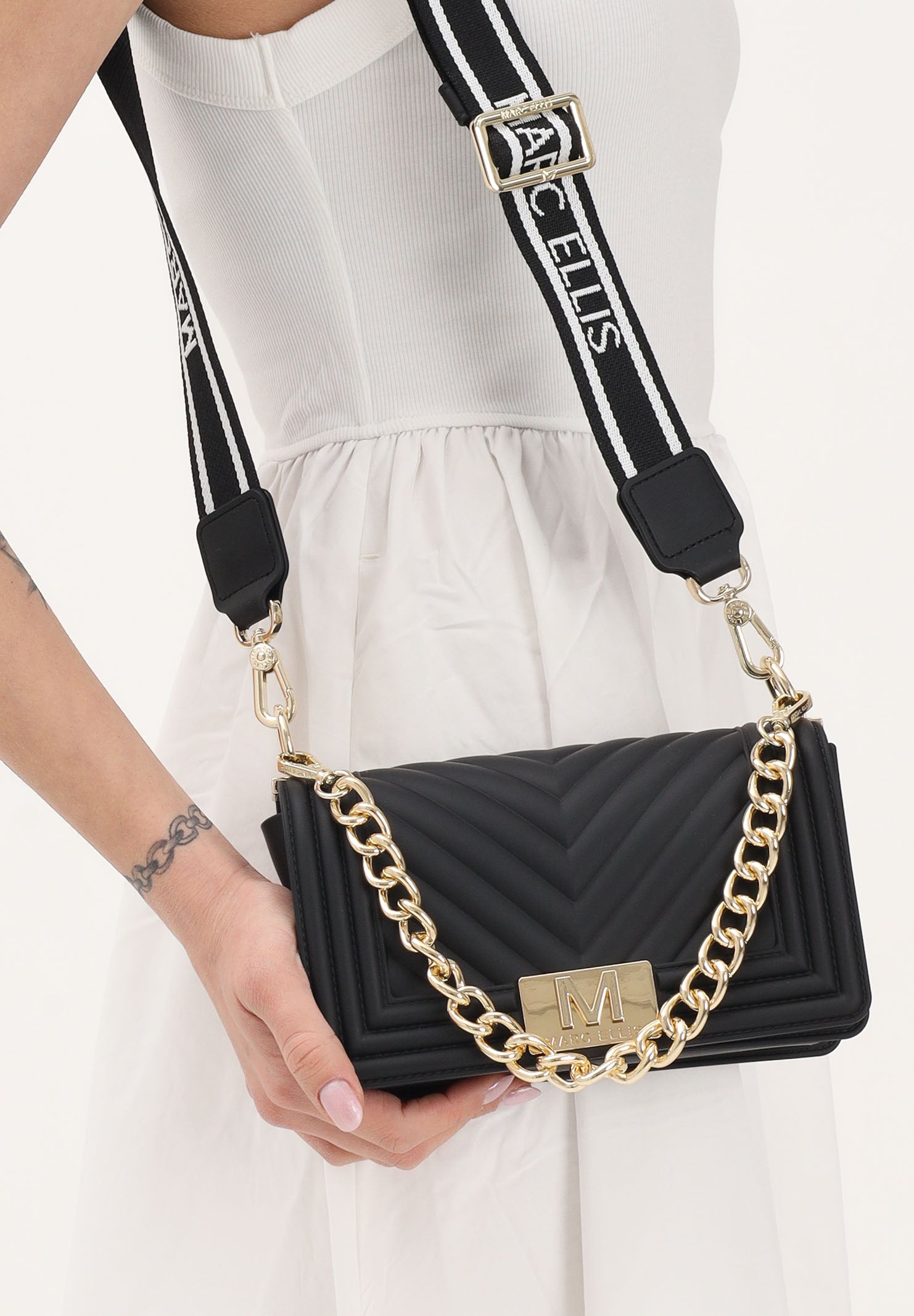 MARC ELLIS Borsa a tracolla Flat S 26 nera da donna FLAT-S26 BLLIGO MARC ELLIS