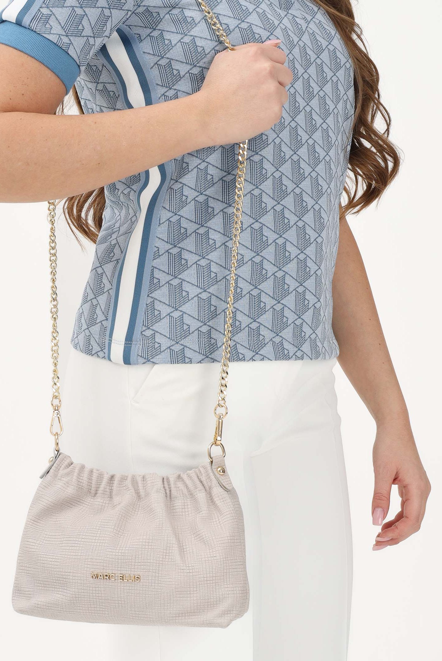 MARC ELLIS Borsa a tracolla Helena Suede panna da donna HELENA-SUEDE-RF OFBLGO MARC ELLIS