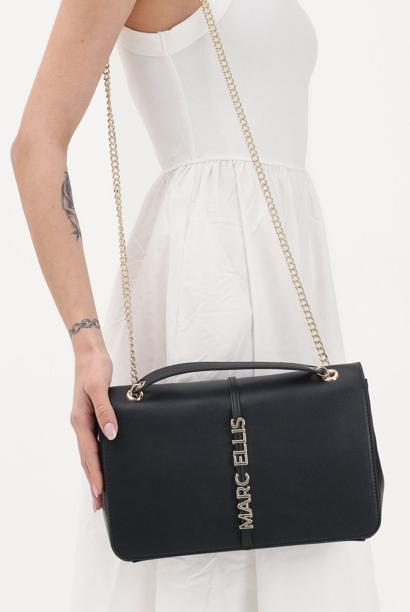 MARC ELLIS Borsa a tracolla Joelle Macro LT nera da donna JOELLE-MACRO-LT BLGO MARC ELLIS