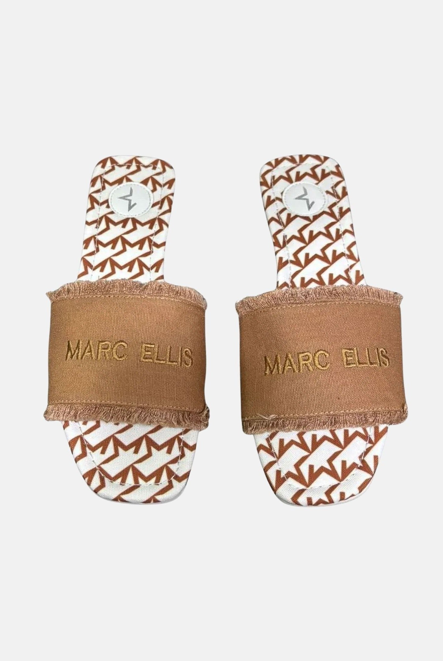 MARC ELLIS Ciabatte bianche e cuoio da donna con logo ME261C100 BRW MARC ELLIS