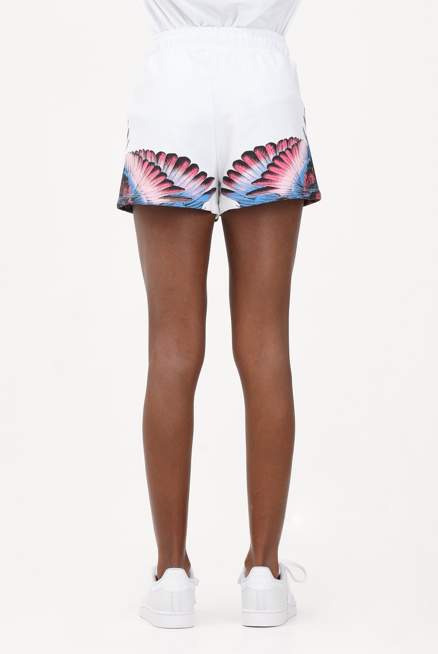MARCELO BURLON COUNTY OF MILAN Shorts sportivo bianco da donna con stampa 26ECM30105 BICERO MARCELO BURLON COUNTY OF MILAN