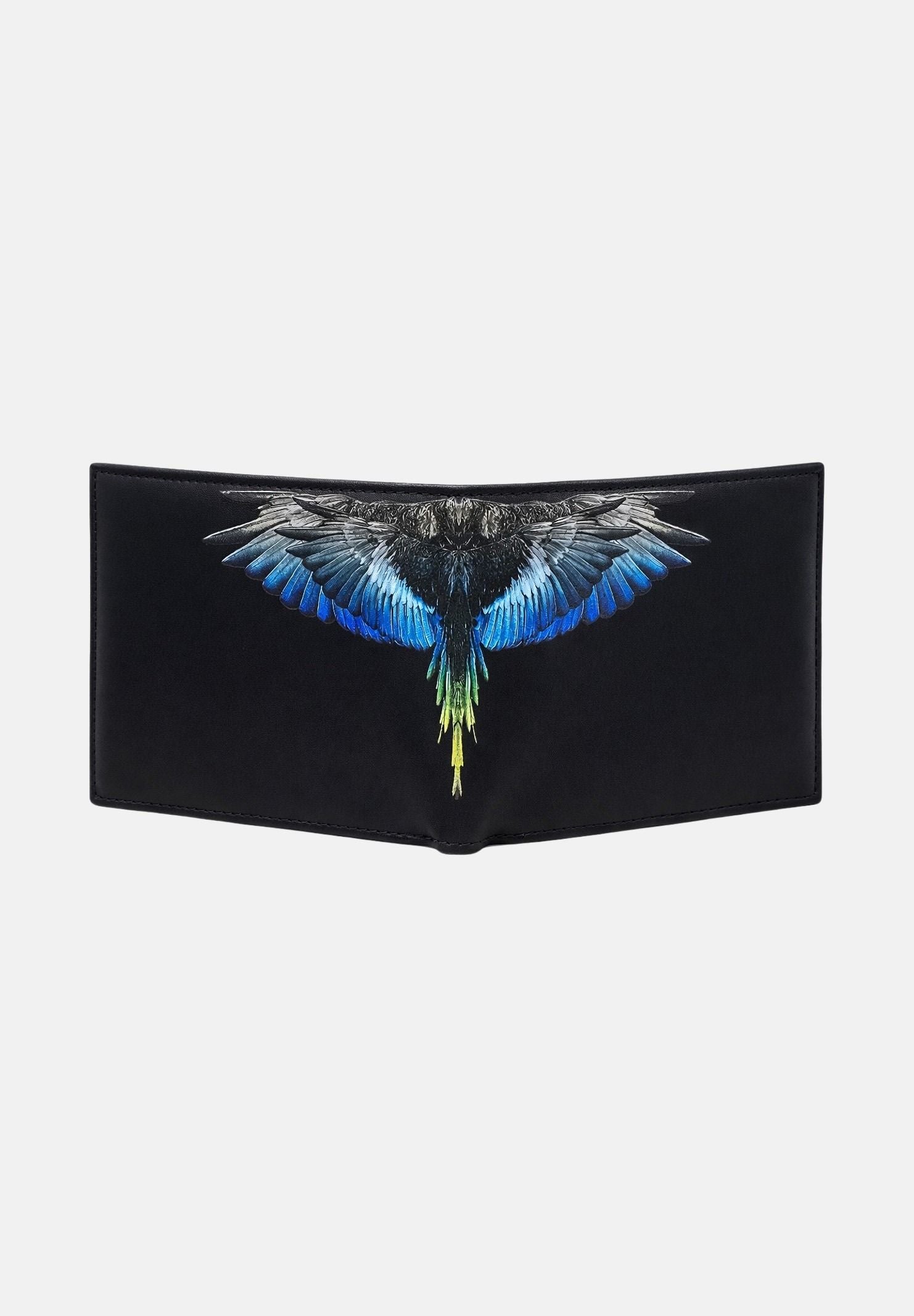 MARCELO BURLON COUNTY OF MILAN Portafogli nero da uomo con stampa ali COMAS2603880895 . MARCELO BURLON COUNTY OF MILAN