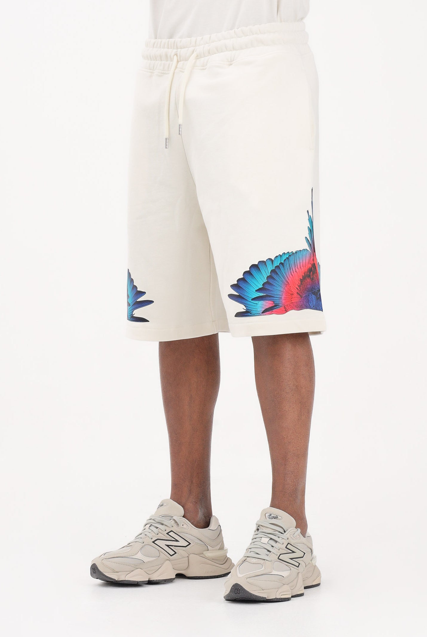 MARCELO BURLON COUNTY OF MILAN Shorts panna da uomo con stampa S6CMMABE027 412 MARCELO BURLON COUNTY OF MILAN