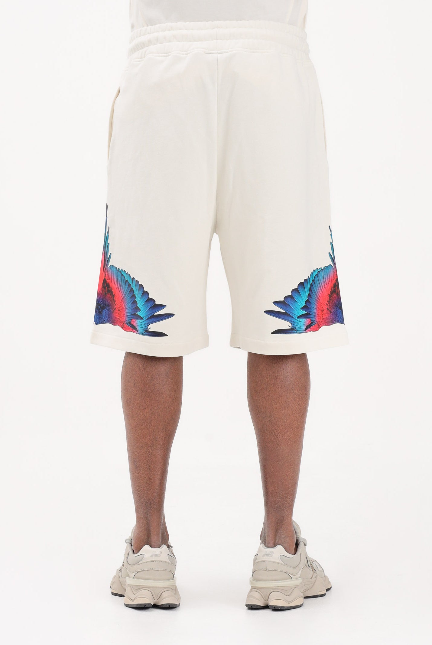 MARCELO BURLON COUNTY OF MILAN Shorts panna da uomo con stampa S6CMMABE027 412 MARCELO BURLON COUNTY OF MILAN