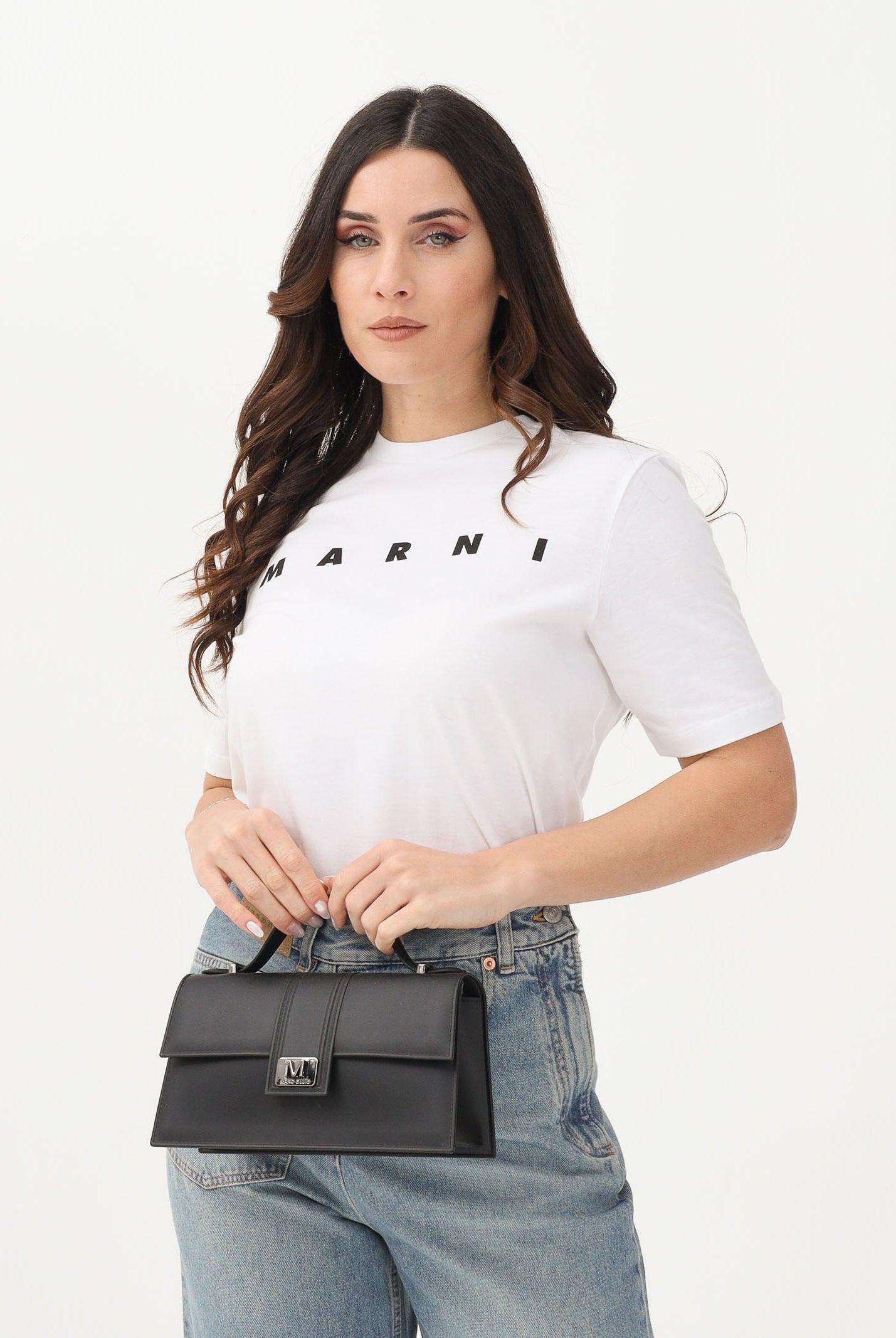 MARNI T-shirt a manica corta bianca per donna, ragazzi e bambini con logo M01601M00RF 0M100 MARNI