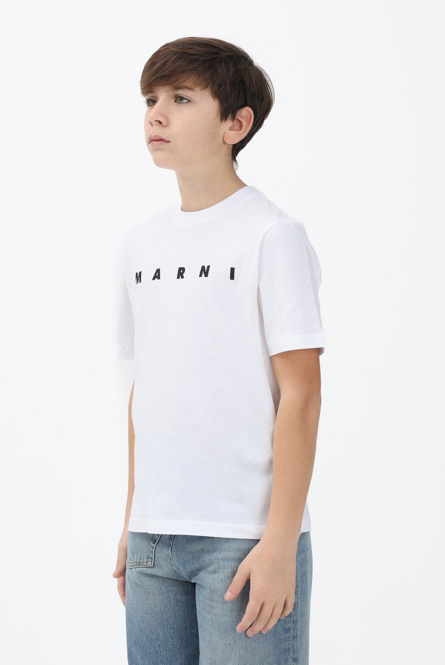 MARNI T-shirt a manica corta bianca per donna, ragazzi e bambini con logo M01601M00RF 0M100 MARNI