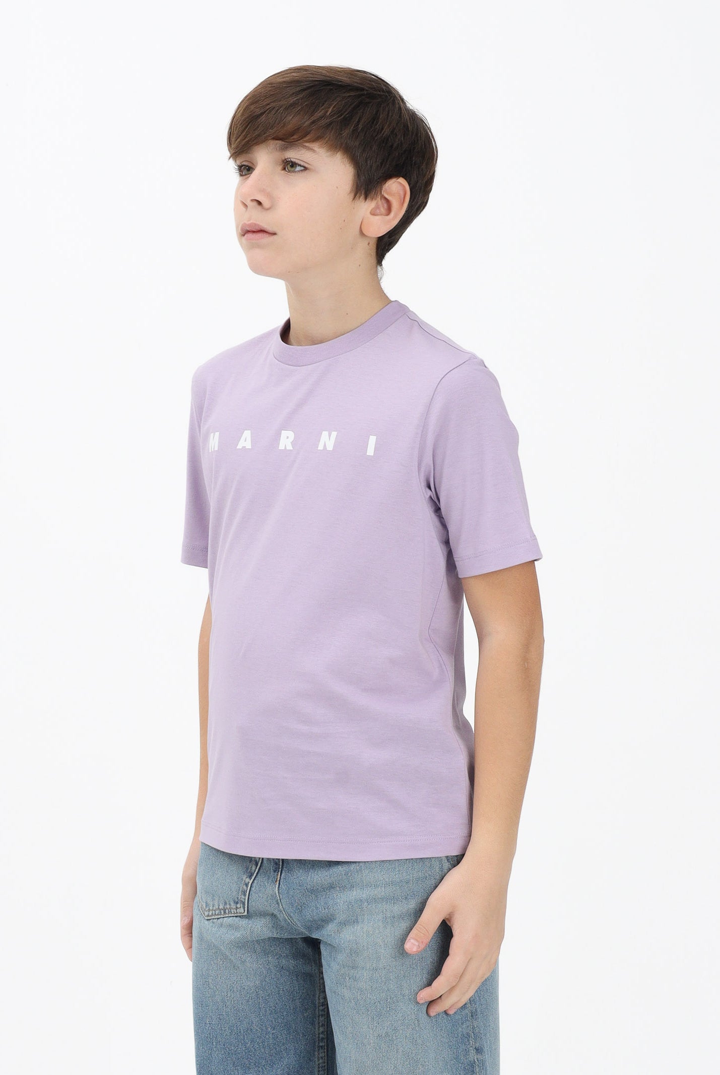 MARNI T-shirt a manica corta lilla per donna, ragazzi e bambini con logo M01601M00RF 0M612 MARNI