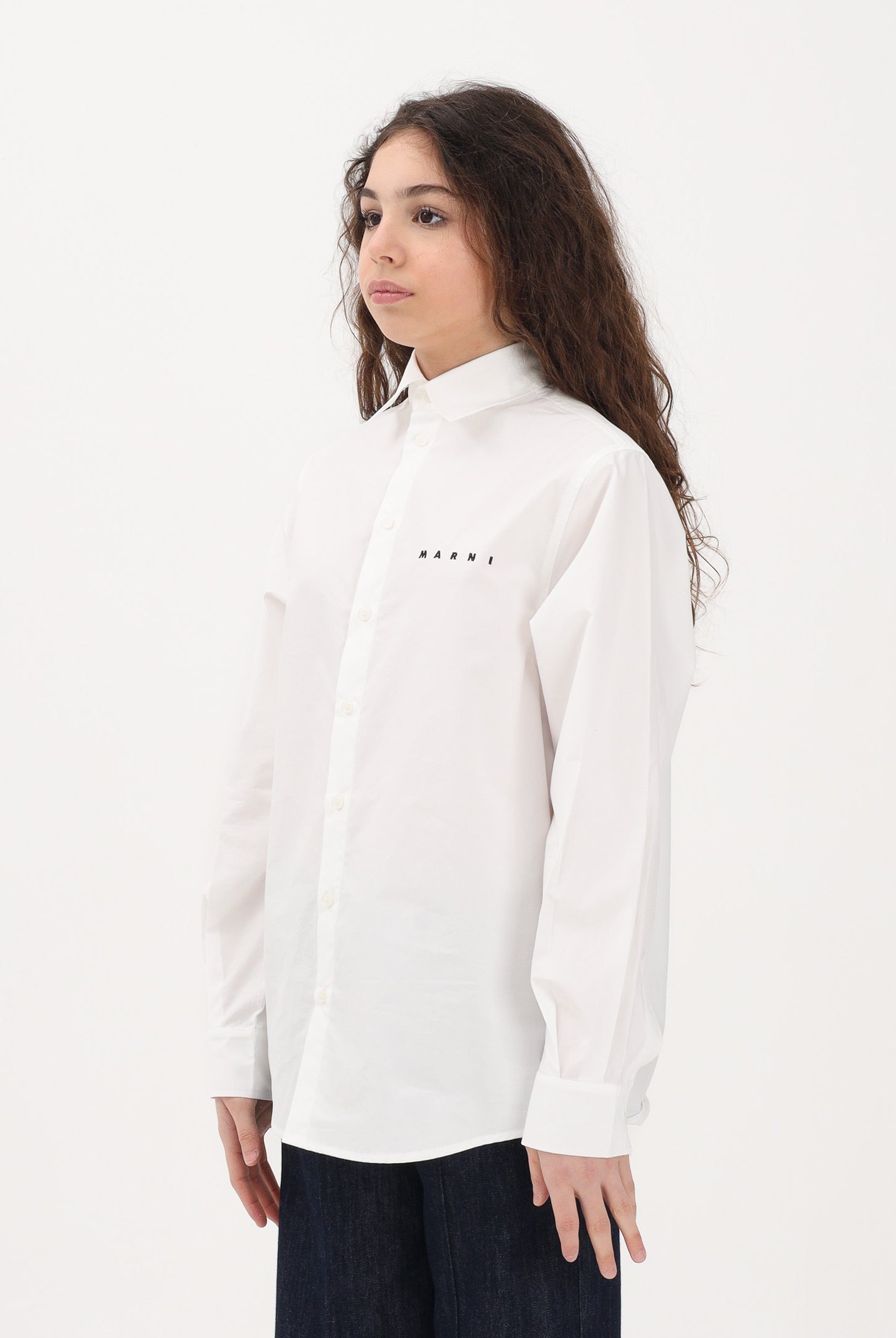 MARNI Camicia a manica lunga bianca per donna, ragazzi e bambini con logo M01628M00UW 0M114 MARNI