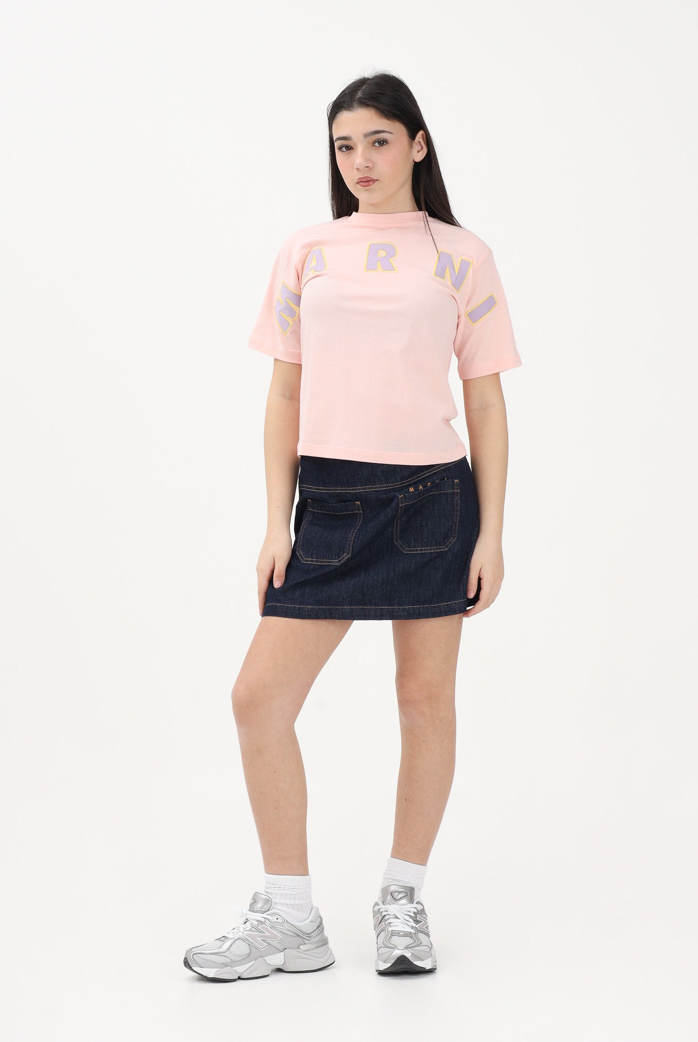 MARNI Gonna corta in denim blu per donna, ragazze e bambine M01754M00WG 0M01 MARNI