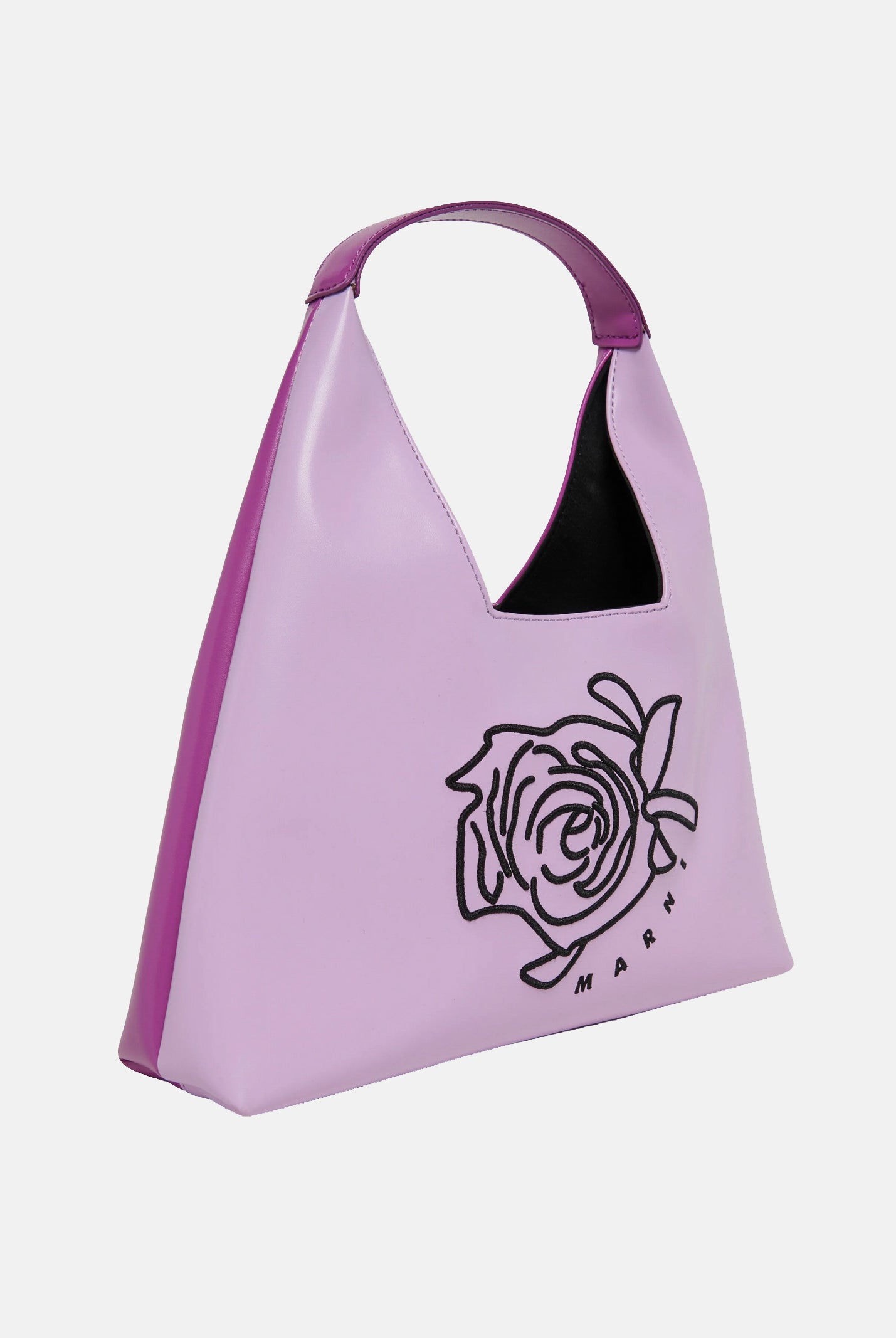 MARNI Borsa a mano Diamond lilla e viola da donna con motivo floreale ricamato M01837M00TK 0M612 MARNI