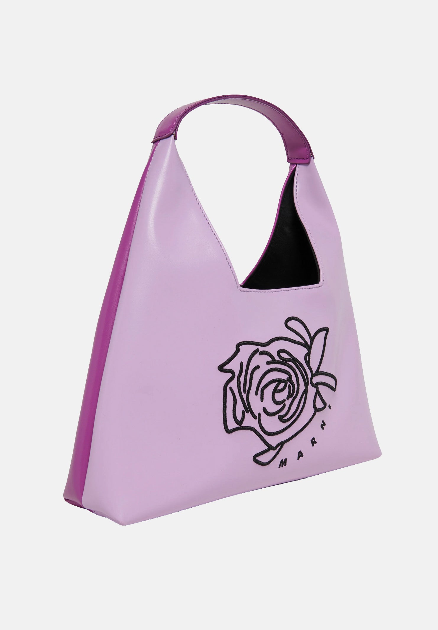 MARNI Borsa a mano Diamond lilla e viola da donna con motivo floreale ricamato M01837M00TK 0M612 MARNI