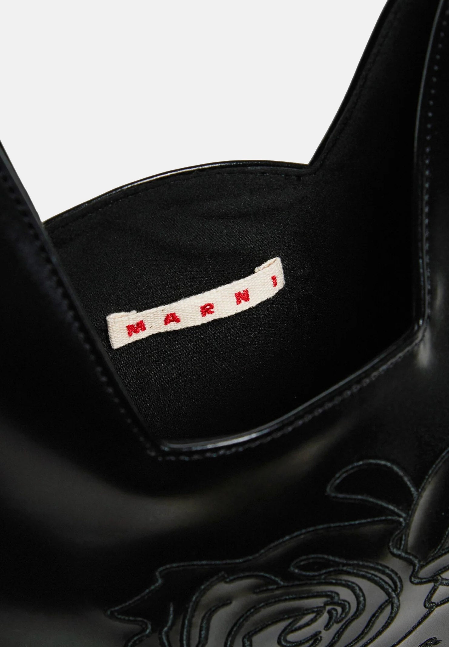 MARNI Borsa a mano Diamond nera da donna con motivo floreale ricamato M01837M00TK 0M900 MARNI