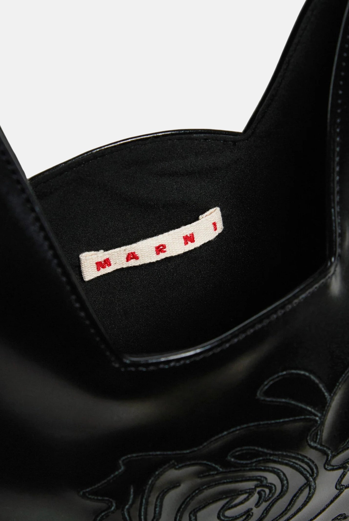 MARNI Borsa a mano Diamond nera da donna con motivo floreale ricamato M01837M00TK 0M900 MARNI