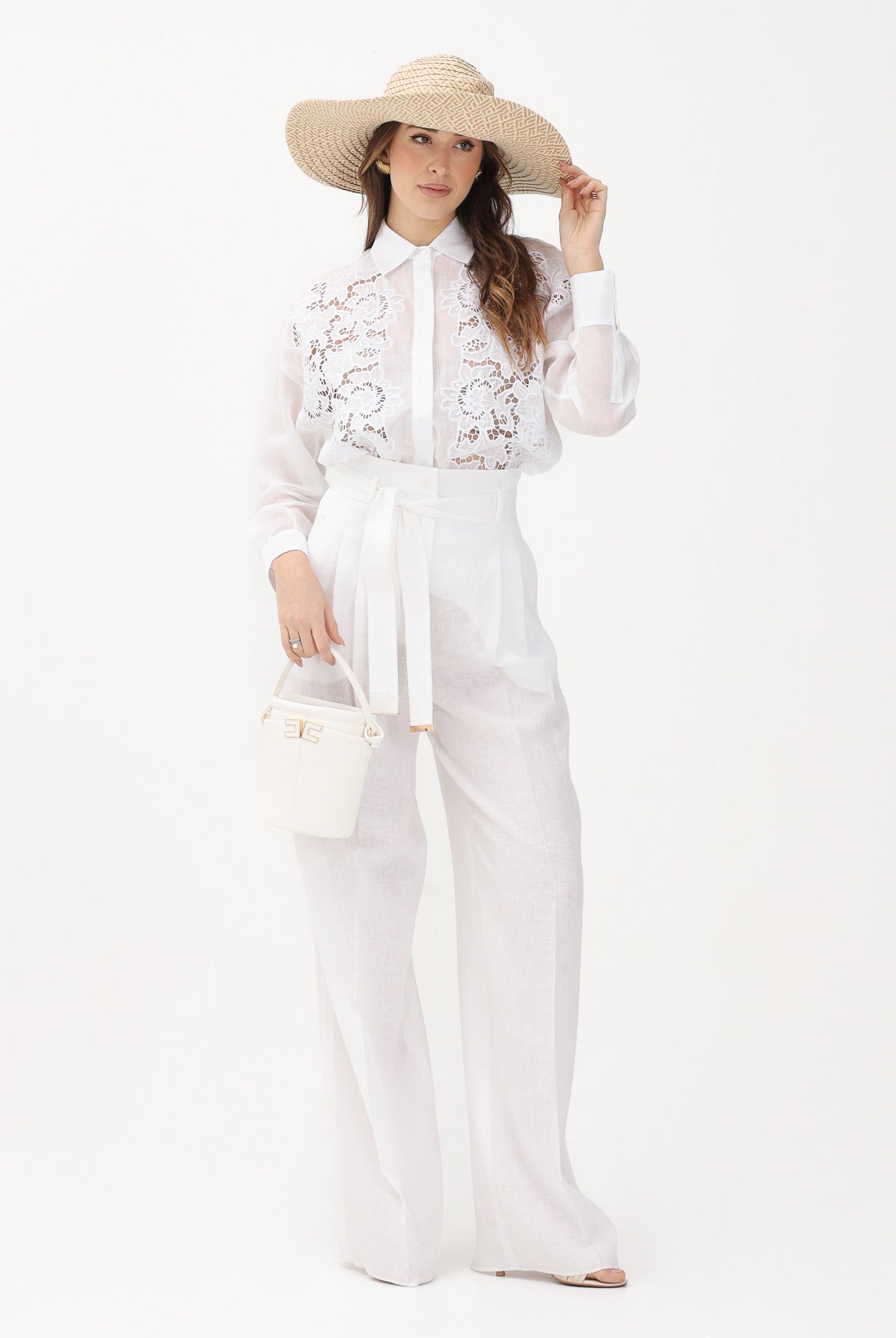 MAX MARA Pantalone MSTMATERIA in lino bianco da donna 2616131092600 002 MAX MARA