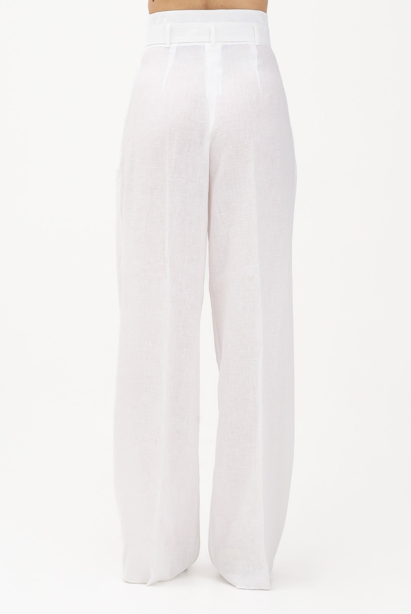MAX MARA Pantalone MSTMATERIA in lino bianco da donna 2616131092600 002 MAX MARA